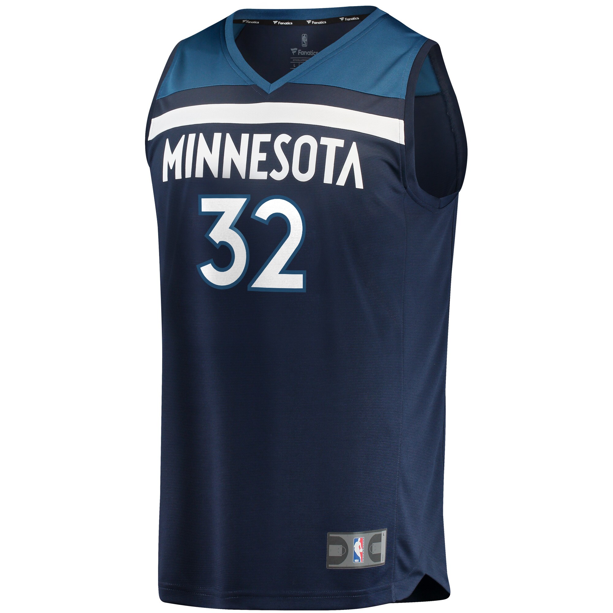 Alternative view of Karl-anthony Towns Minnesota Timberwolves Fanatics Fast Break Replica Player Jersey Navy - Icon Edition