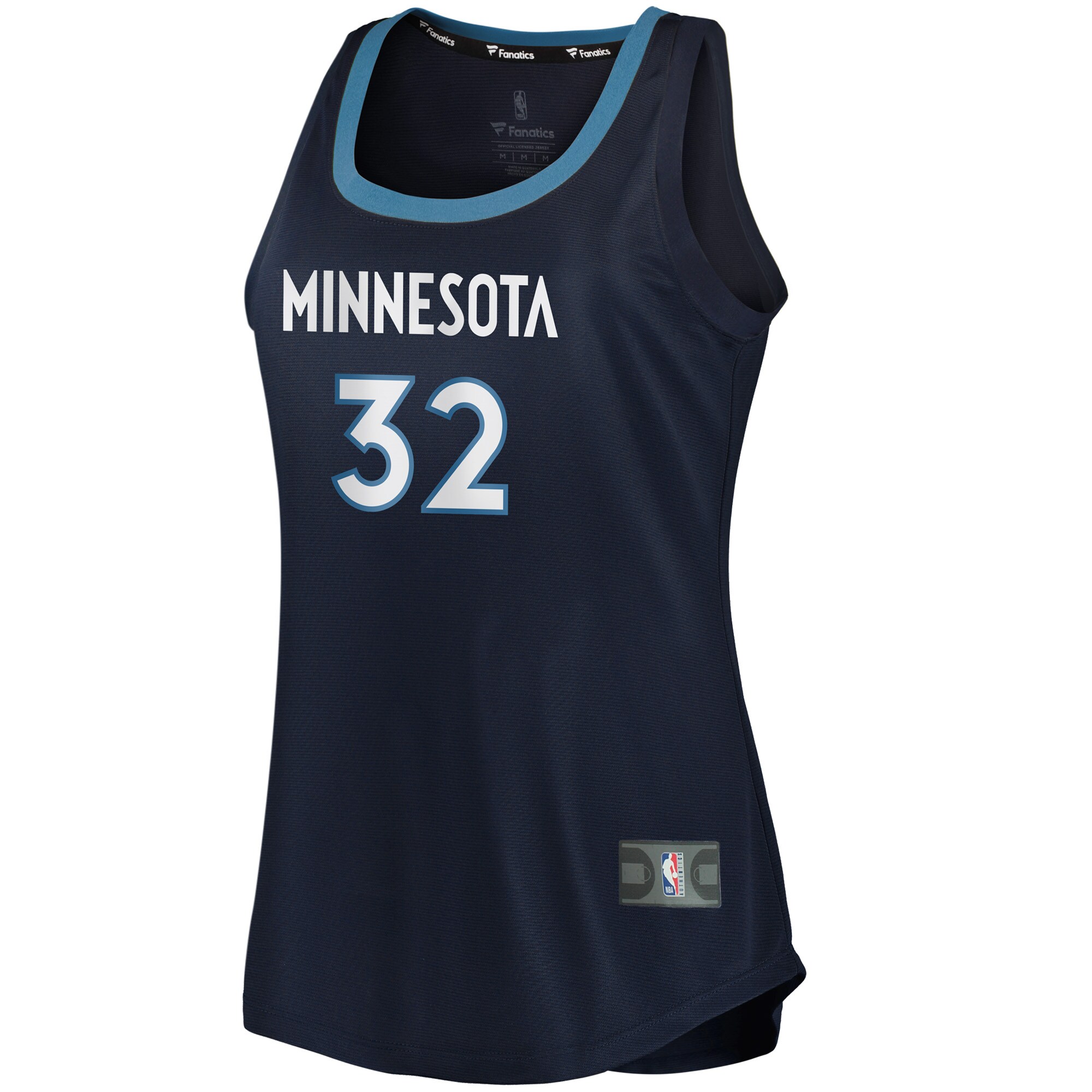 Alternative view of Karl-anthony Towns Minnesota Timberwolves Fanatics Women's Fast Break Tank Jersey - Icon Edition - Navy