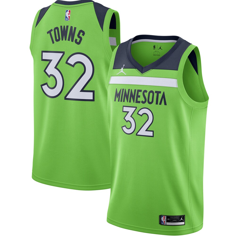 Karl-anthony Towns Minnesota Timberwolves Jordan Brand 2020/21 Swingman Jersey - Statement Edition - Green