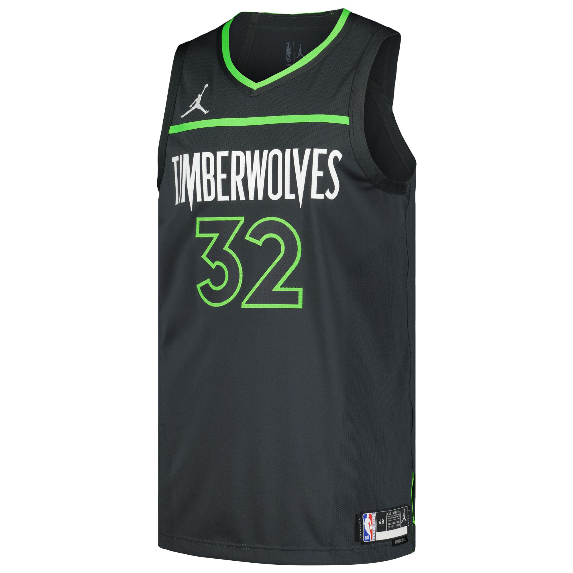Alternative view of Karl-anthony Towns Minnesota Timberwolves Jordan Brand Authentic Player Jersey - Statement Edition - Anthracite
