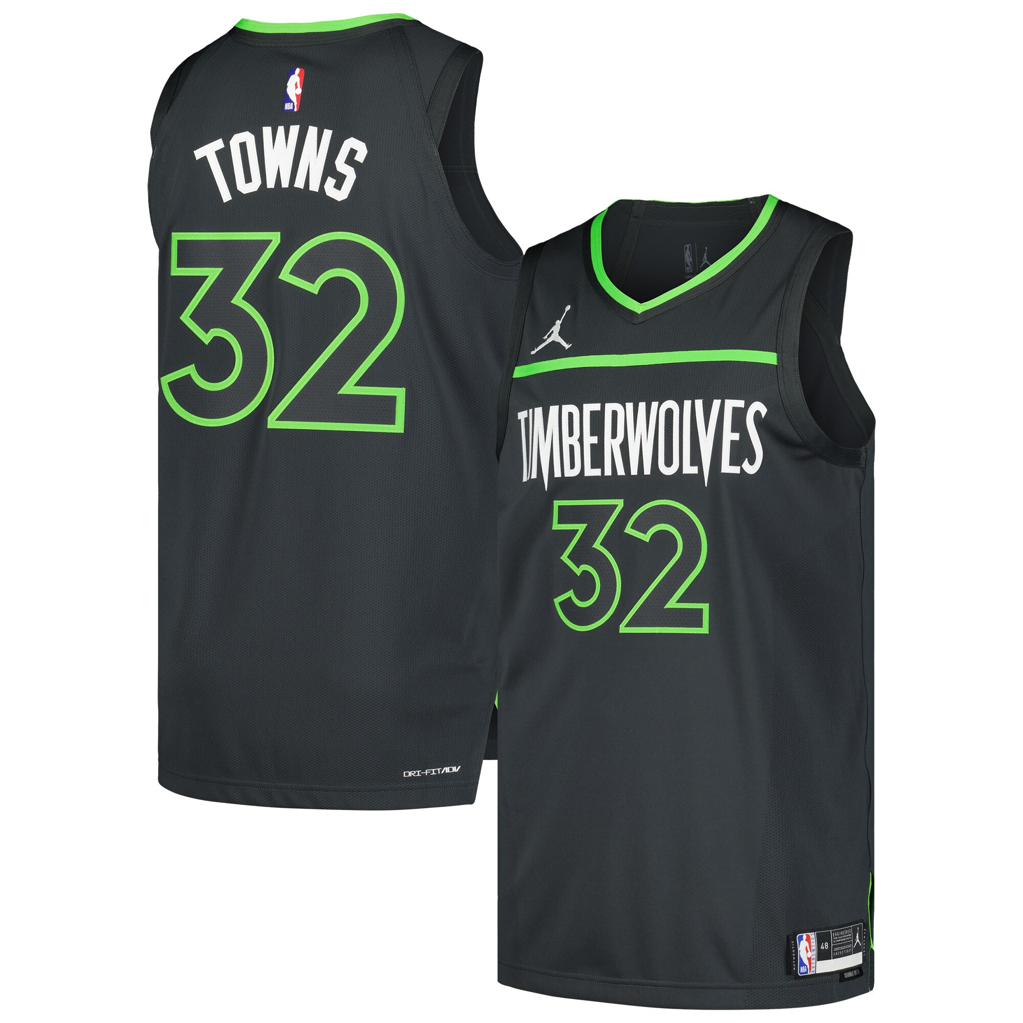 Karl-anthony Towns Minnesota Timberwolves Jordan Brand Authentic Player Jersey - Statement Edition - Anthracite