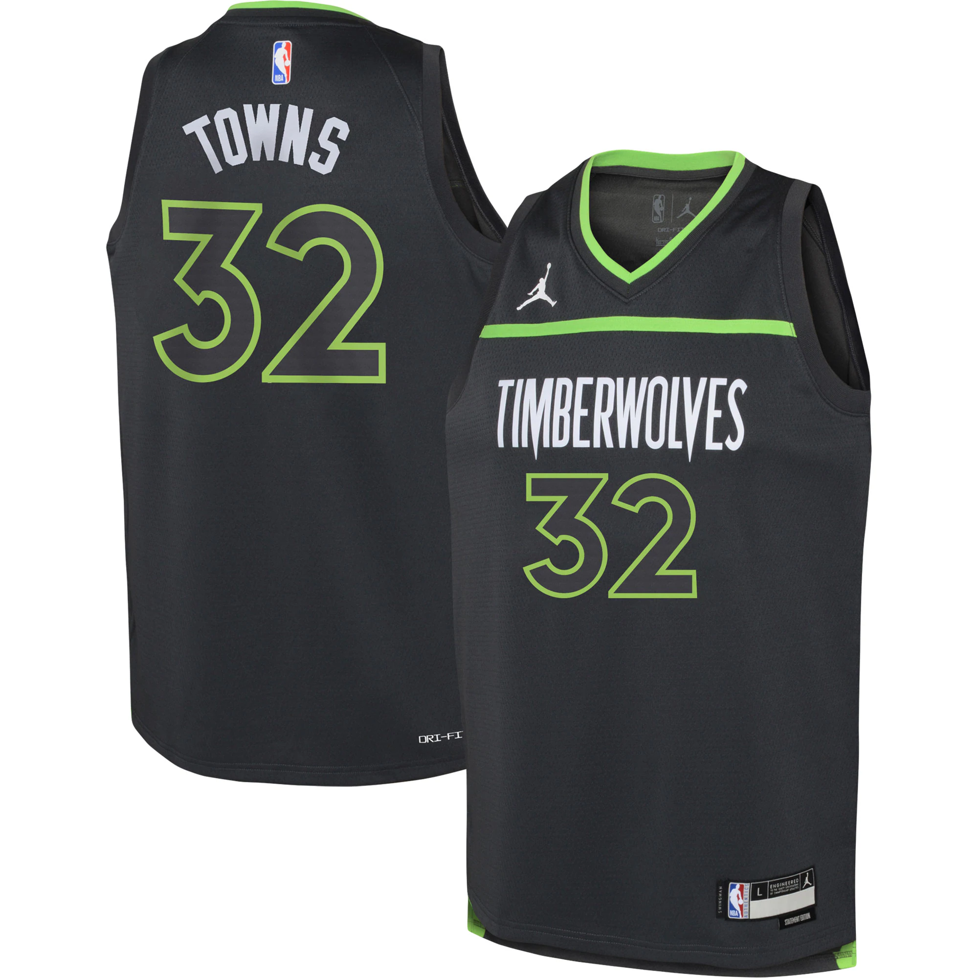 Karl-anthony Towns Minnesota Timberwolves Jordan Brand Youth Swingman Jersey - Statement Edition - Black
