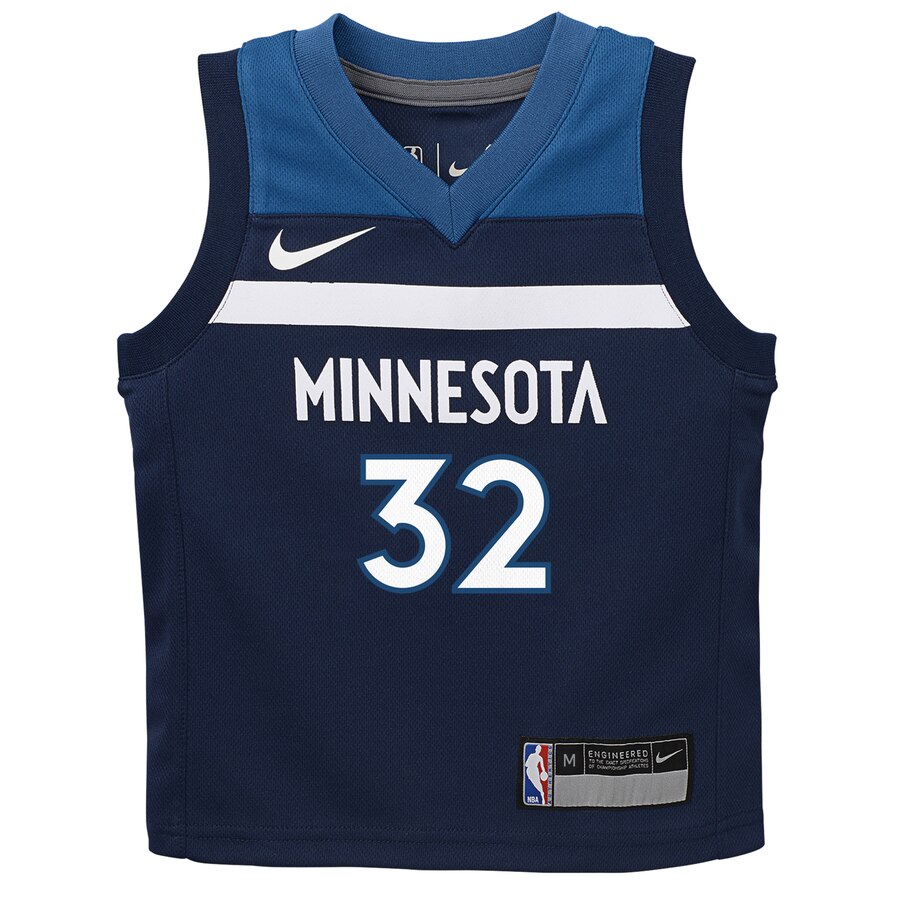 Alternative view of Karl-anthony Towns Minnesota Timberwolves Preschool Replica Jersey Navy - Icon Edition