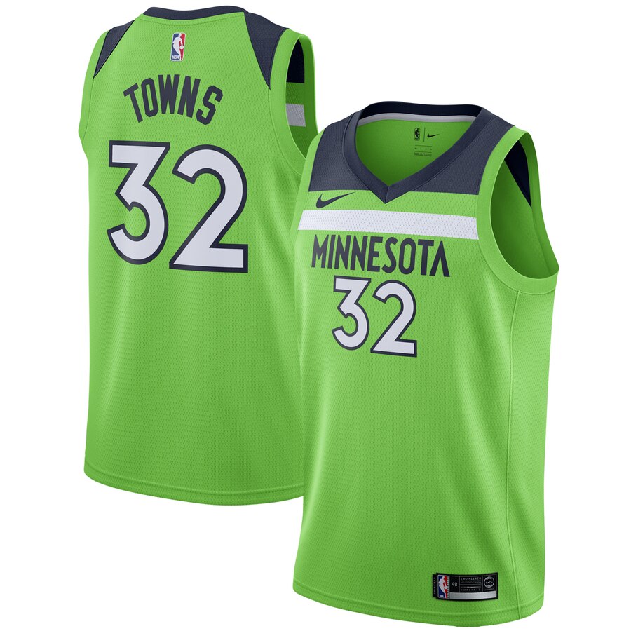 Karl-anthony Towns Minnesota Timberwolves Swingman Jersey - Statement Edition - Green