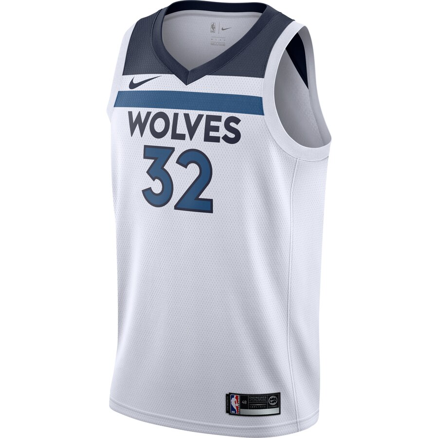 Alternative view of Karl-anthony Towns Minnesota Timberwolves Swingman Jersey White – Association Edition
