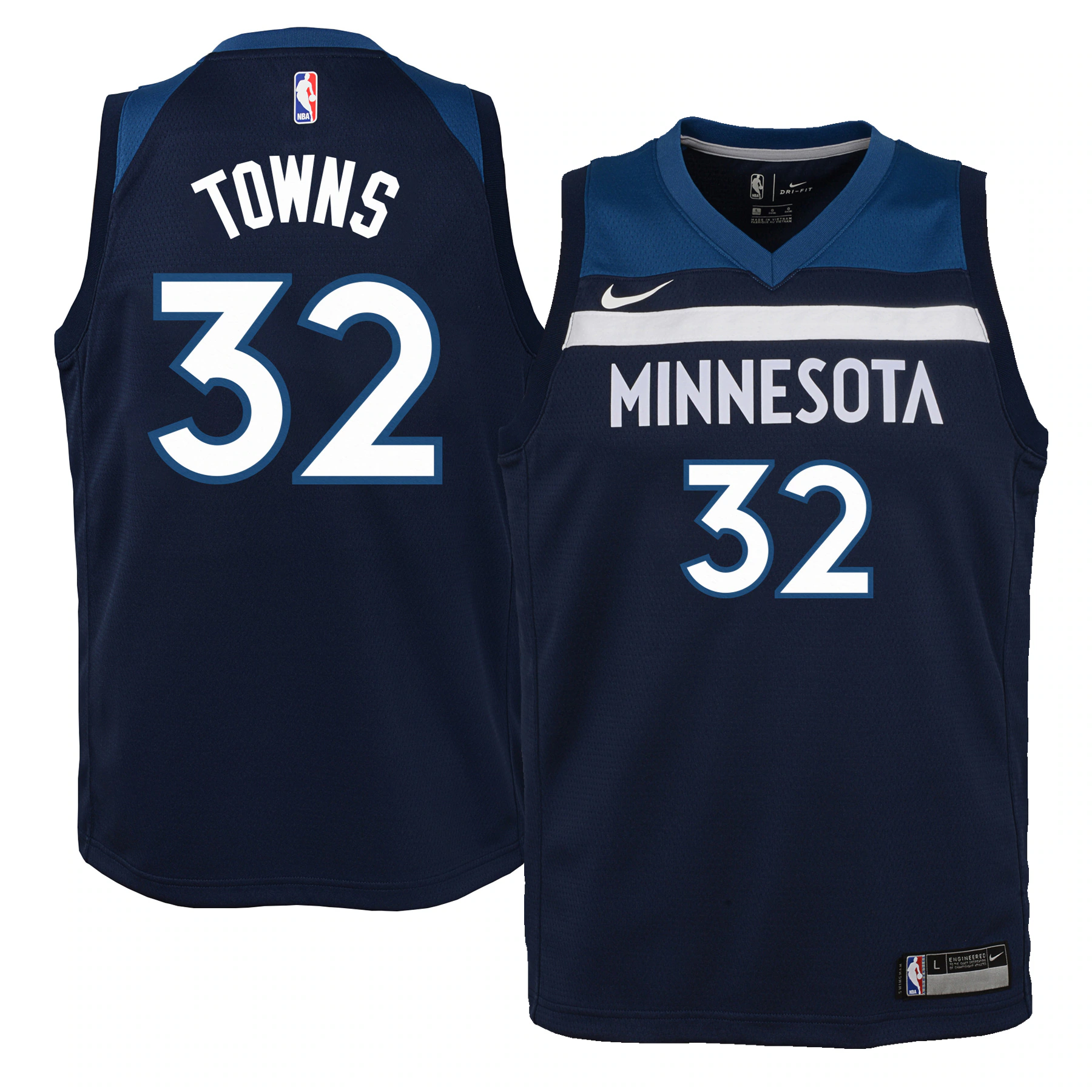 Karl-anthony Towns Minnesota Timberwolves Youth Swingman Jersey Navy – Icon Edition