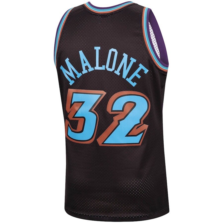 Alternative view of Karl Malone Utah Jazz Mitchell & Ness 1996-97 Hardwood Classics Reload Swingman Jersey - Black
