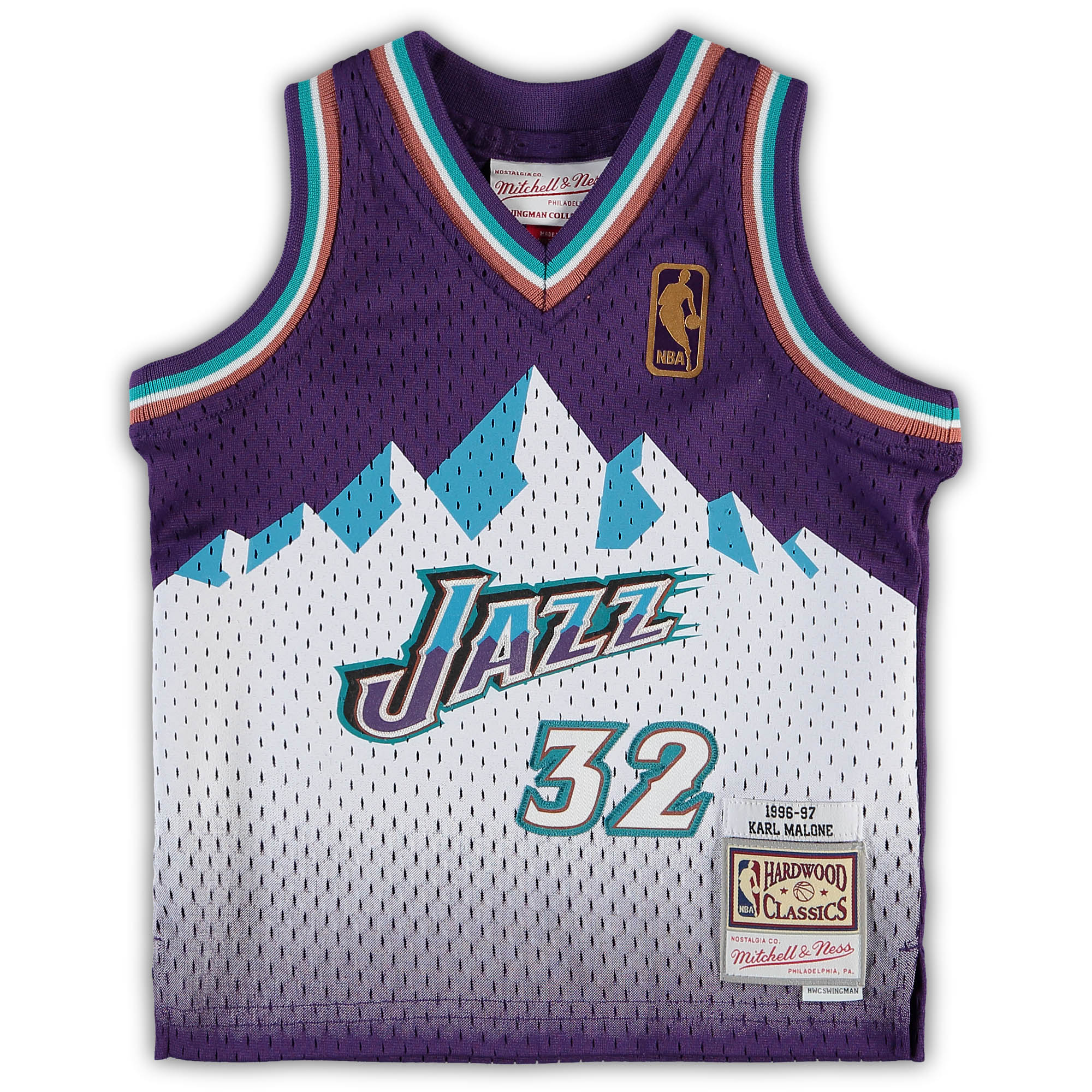 Alternative view of Karl Malone Utah Jazz Mitchell & Ness Infant 1996/97 Retired Player Jersey - Purple
