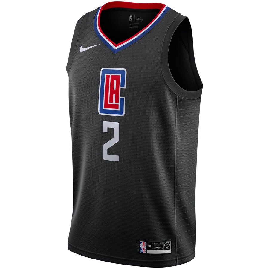Alternative view of Kawhi Leonard La Clippers 2019/2020 Swingman Jersey - Statement Edition - Black