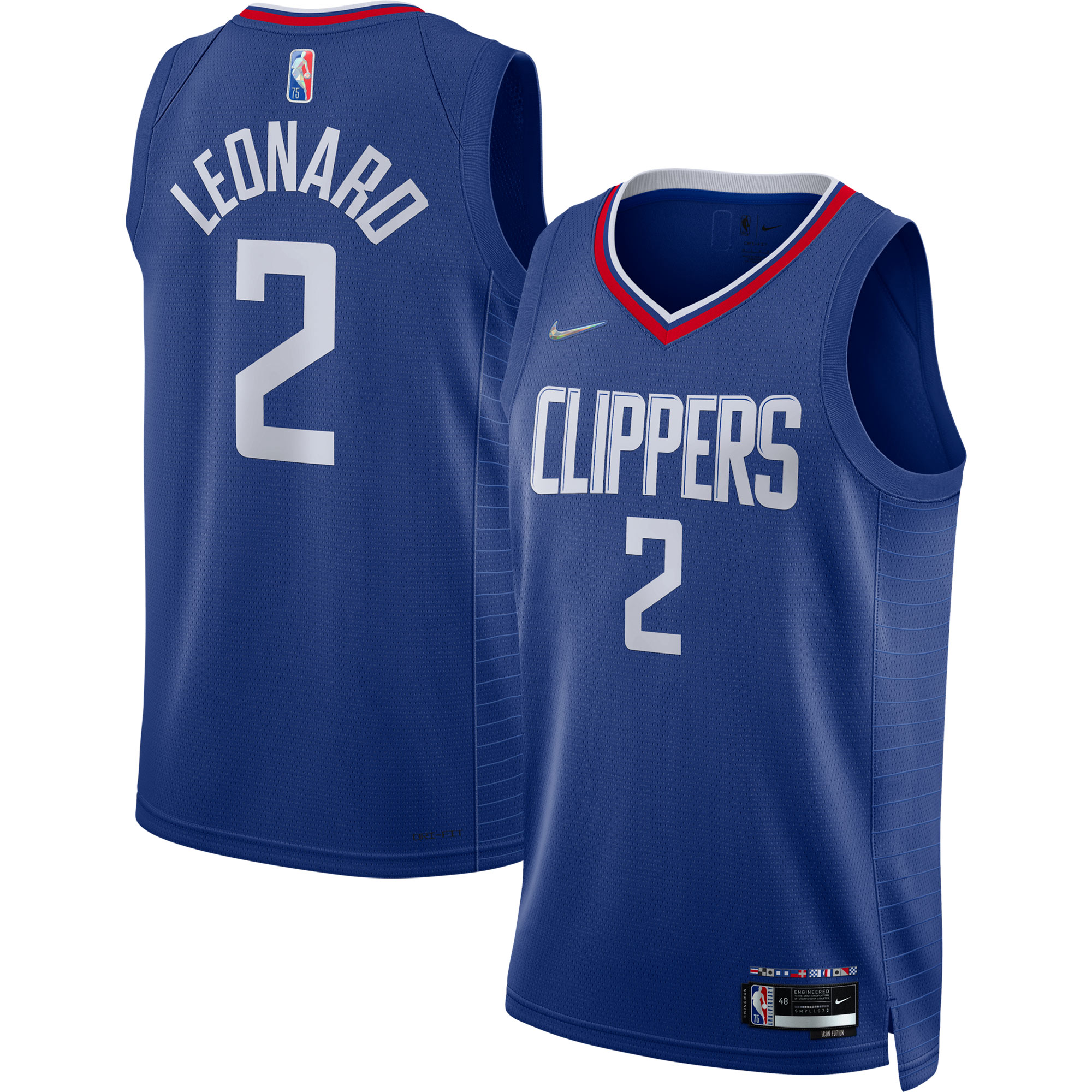 Alternative view of Kawhi Leonard La Clippers 2021/22 Diamond Swingman Jersey – Icon Edition – Royal