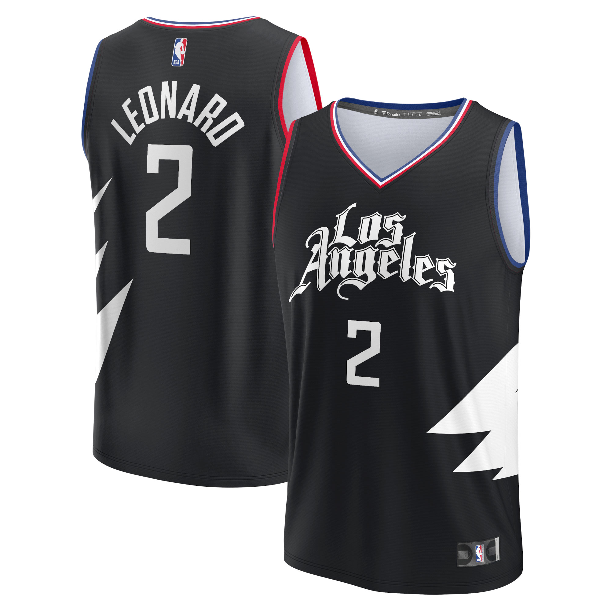 Alternative view of Kawhi Leonard La Clippers Fanatics Branded Fast Break Replica Player Jersey - Statement Edition - Black