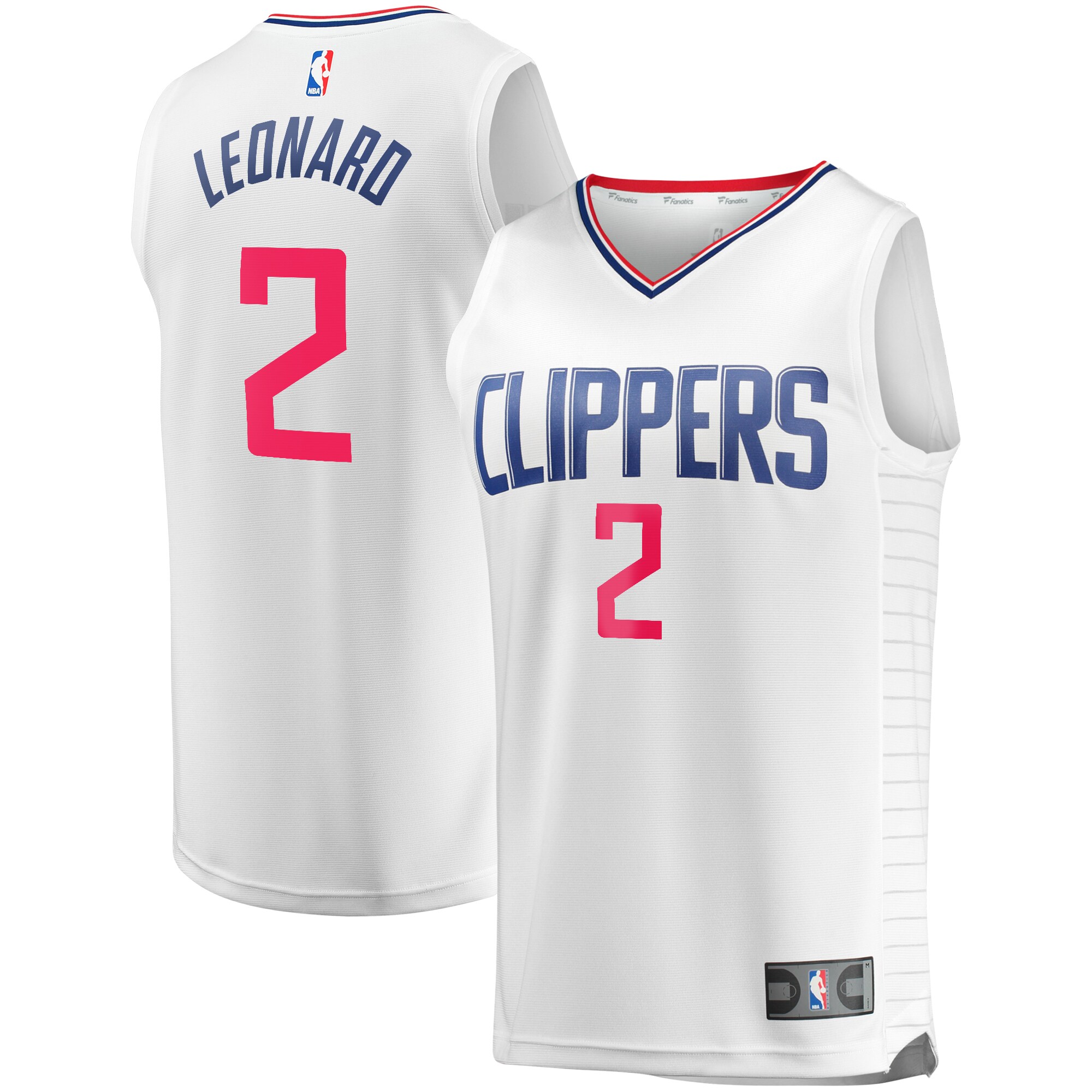 Alternative view of Kawhi Leonard La Clippers Fanatics Branded Fast Break Replica Player Jersey - White - Association Edition