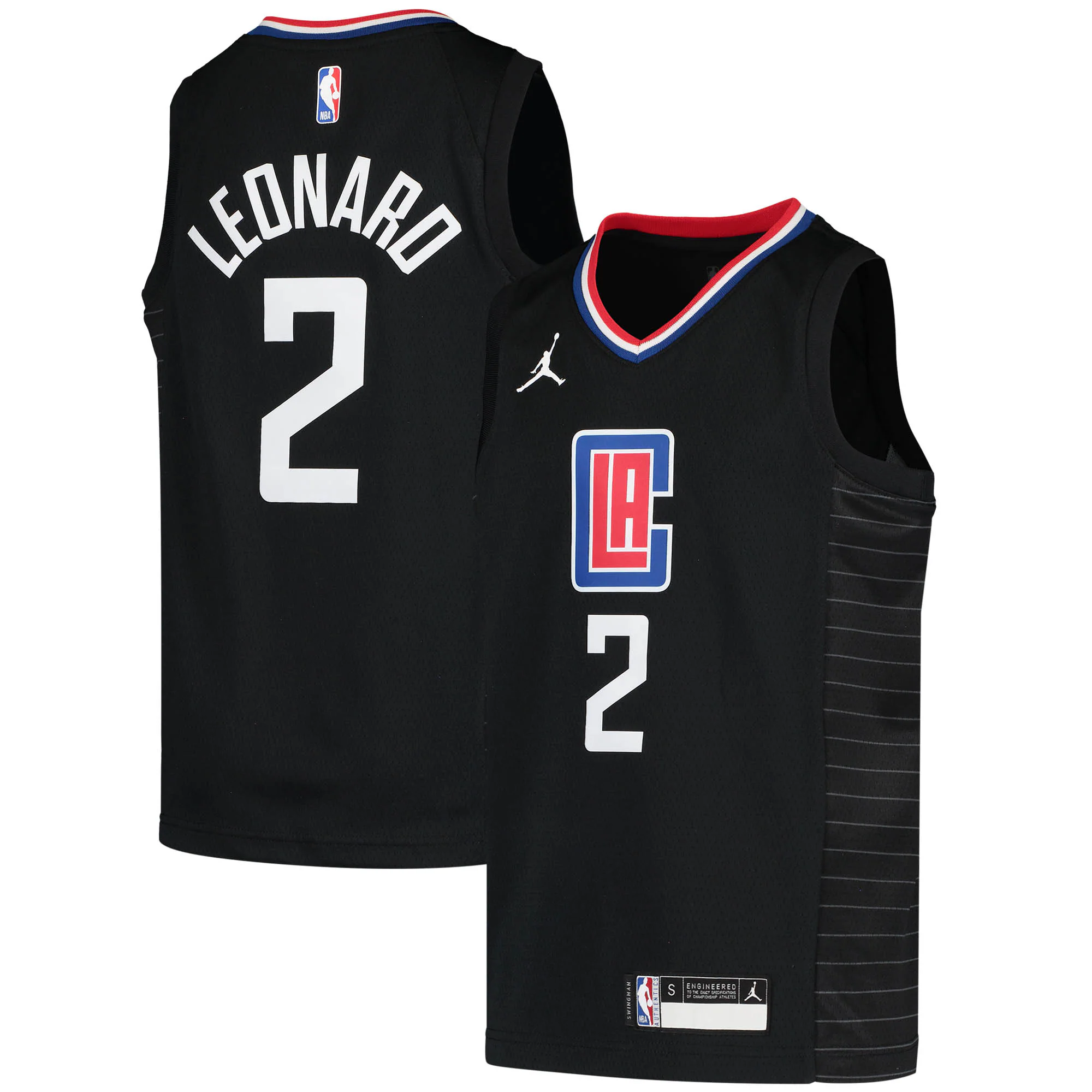 Kawhi Leonard La Clippers Jordan Brand Youth 2020/21 Swingman Player Jersey – Black – Statement Edition