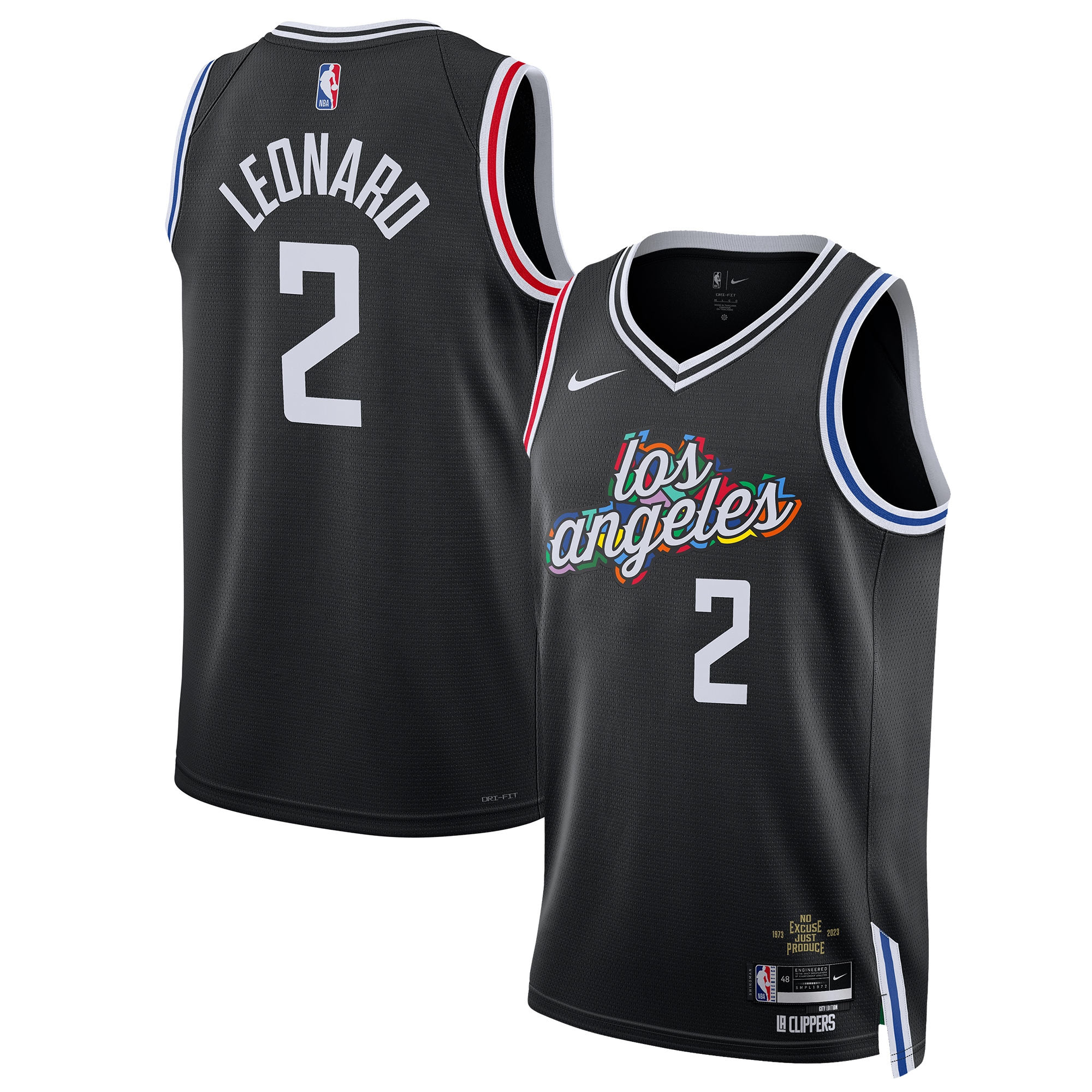 Alternative view of Kawhi Leonard La Clippers Unisex 2022/23 Swingman Jersey - City Edition - Black