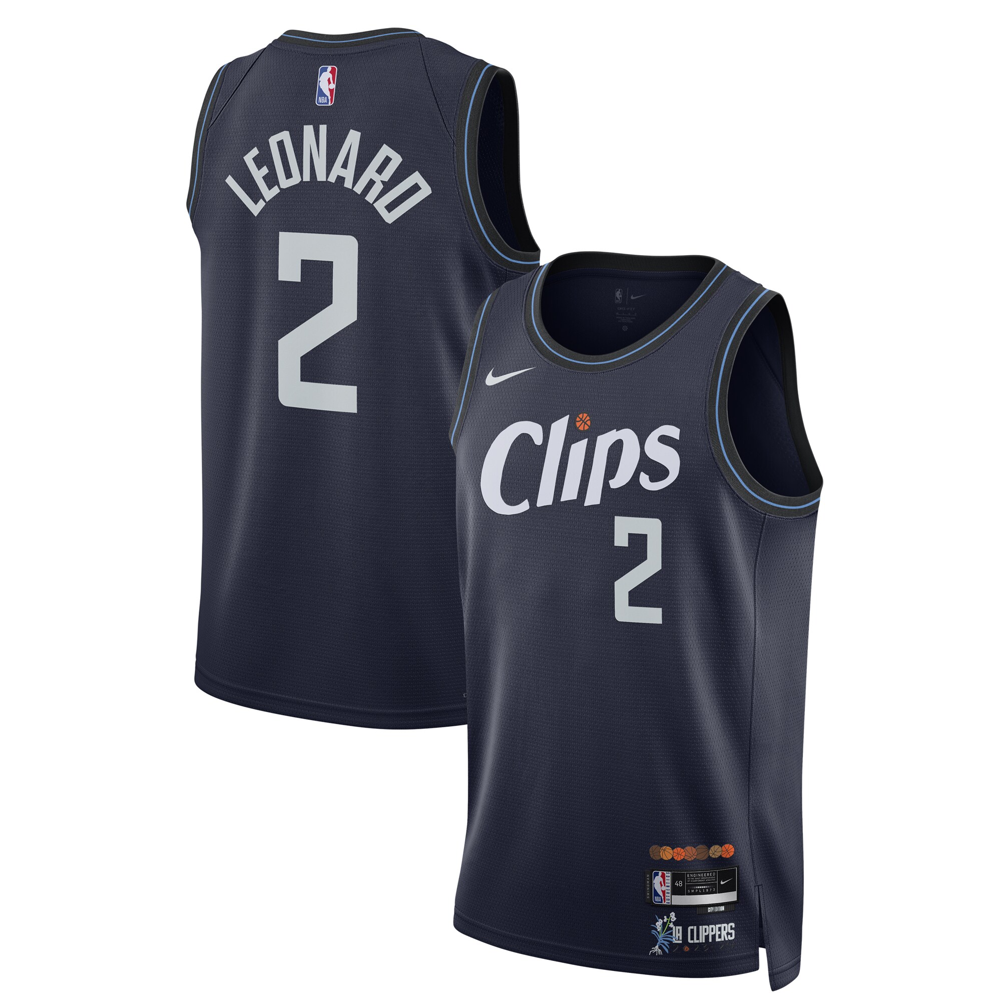Kawhi Leonard La Clippers Unisex 2023/24 Swingman Jersey - Navy - City Edition