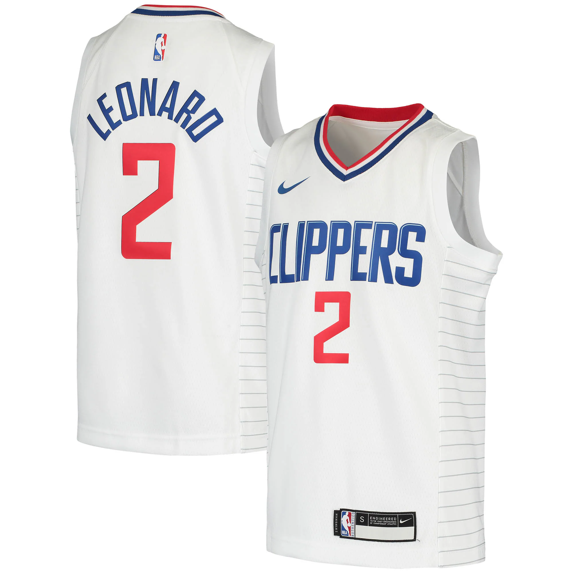 Alternative view of Kawhi Leonard La Clippers Youth 2020/21 Swingman Jersey – Association Edition – White