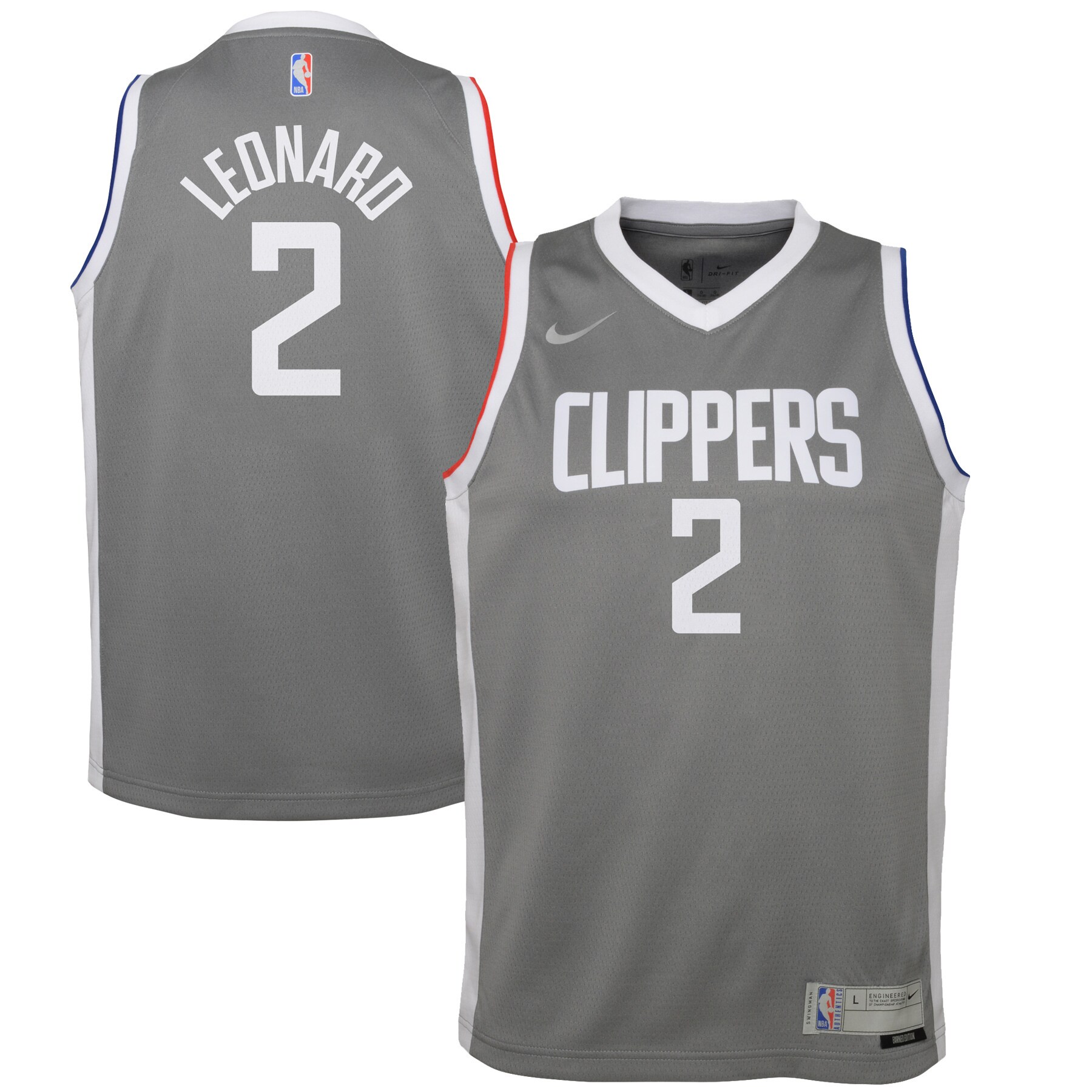 Kawhi Leonard La Clippers Youth 2020/21 Swingman Player Jersey Gray – Earned Edition