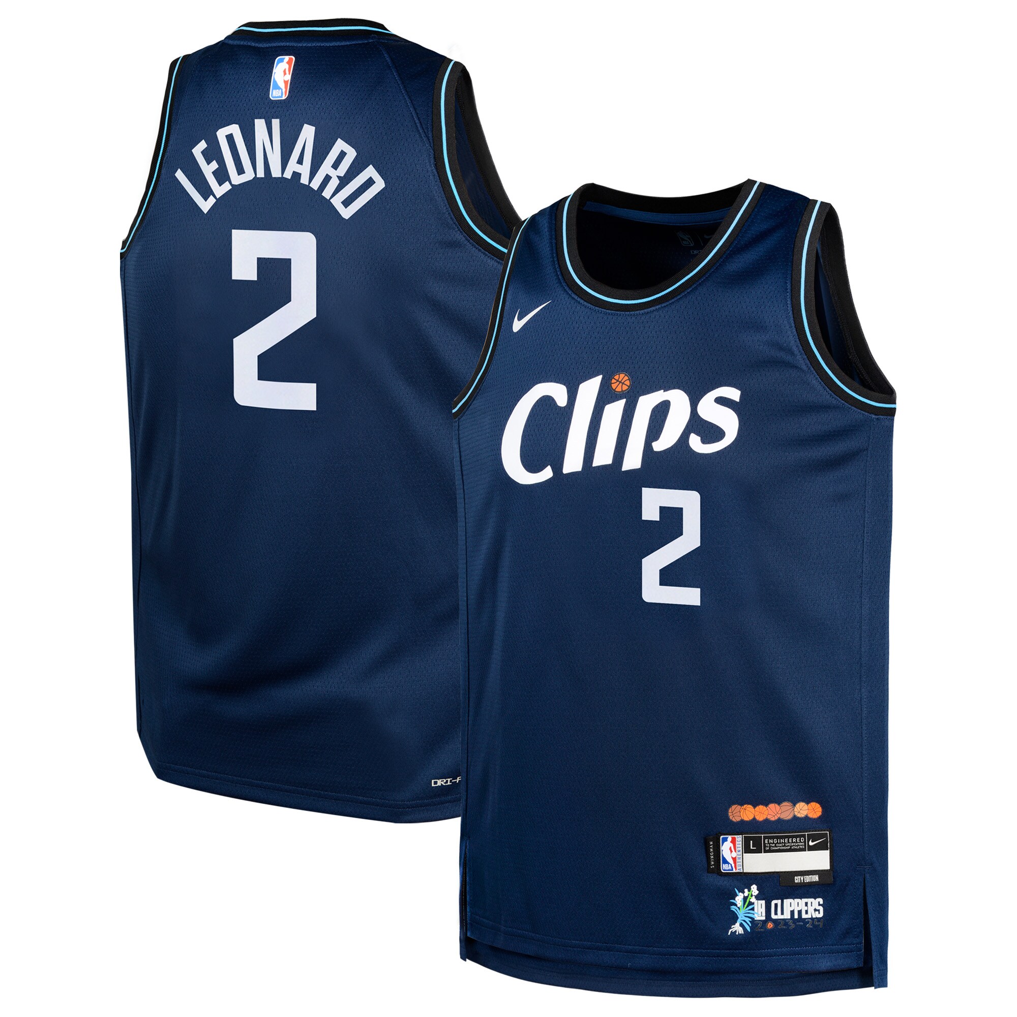 Kawhi Leonard La Clippers Youth Swingman Replica Jersey - City Edition - Navy