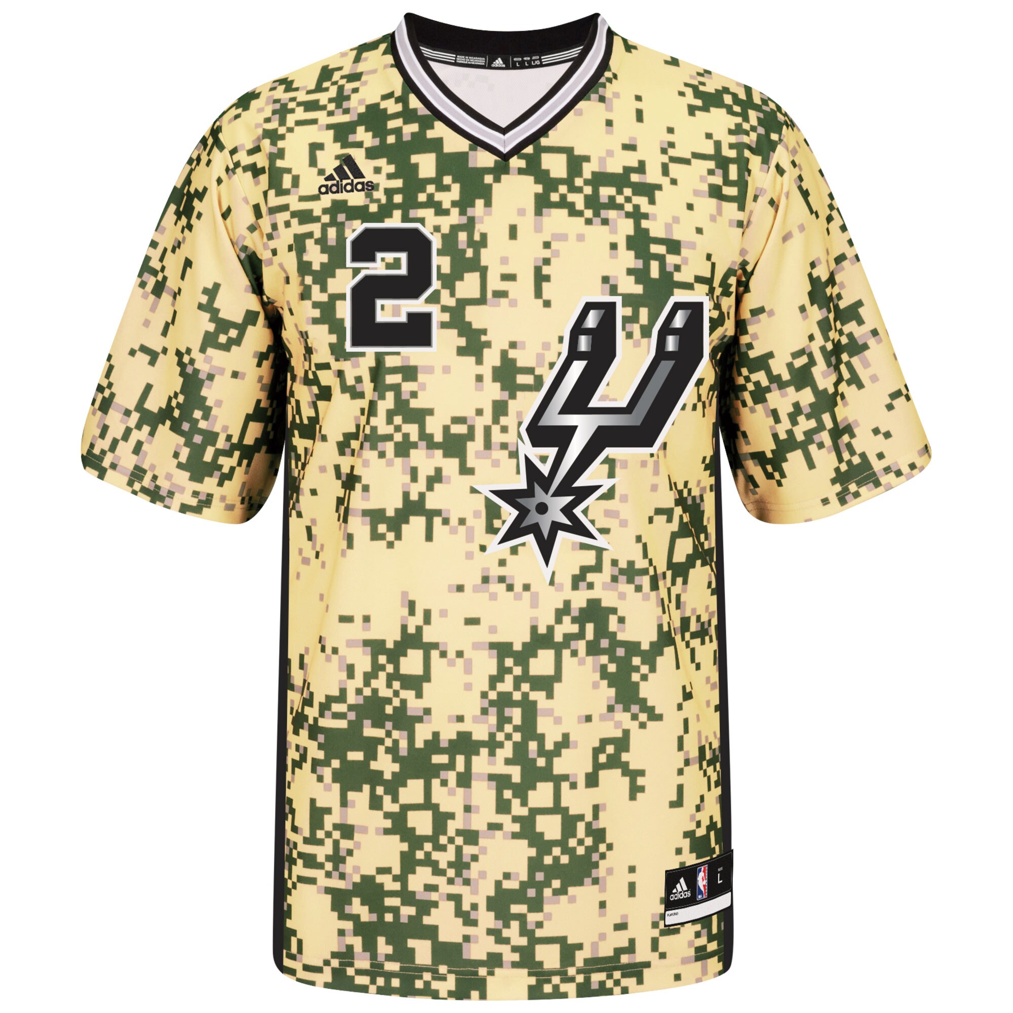 Alternative view of Kawhi Leonard San Antonio Spurs Adidas Pride Replica Jersey - Camo