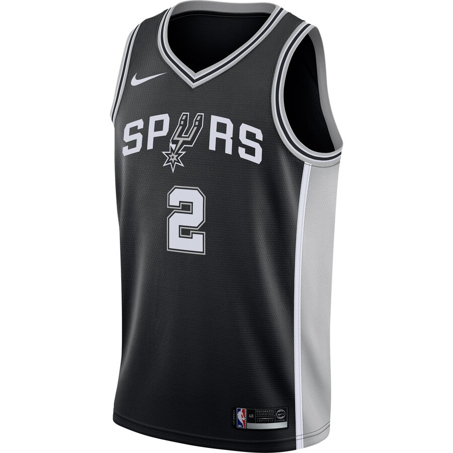 Alternative view of Kawhi Leonard San Antonio Spurs Swingman Jersey Black - Icon Edition