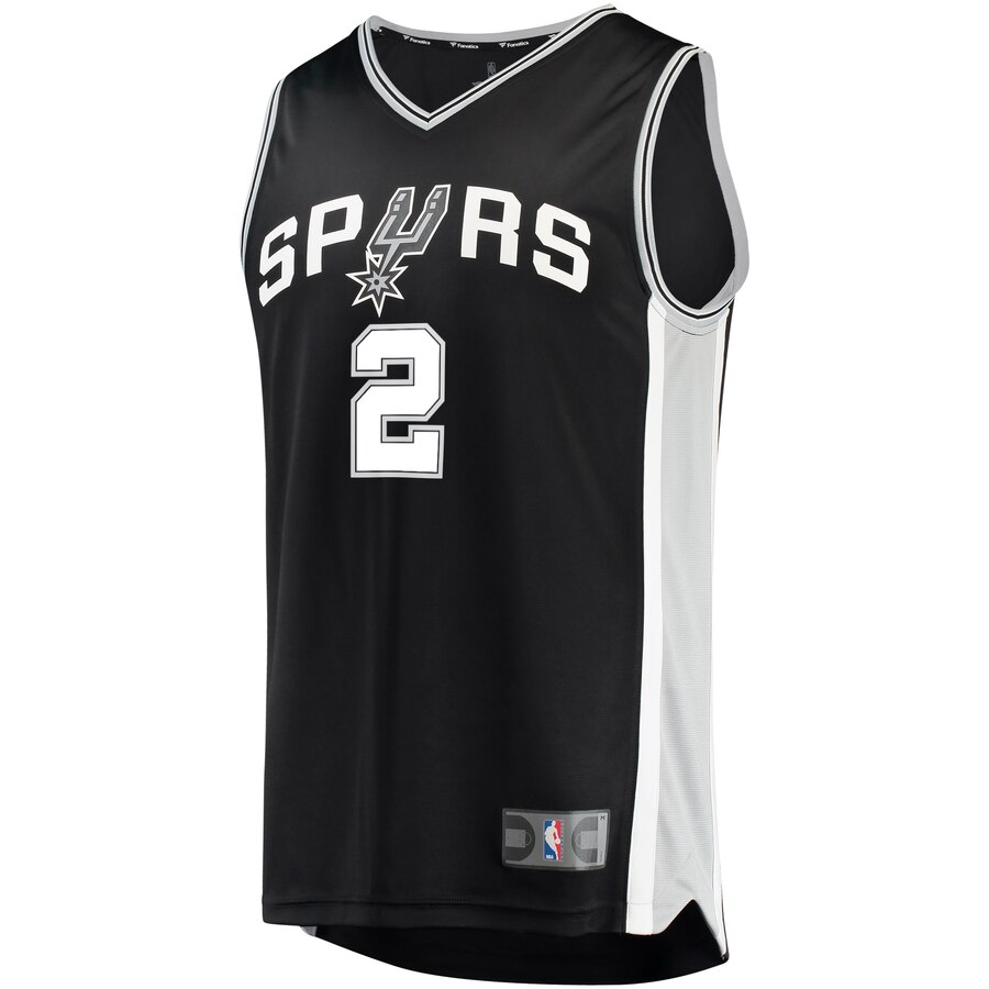 Alternative view of Kawhi Leonard San Antonio Spurs Youth Fast Break Replica Jersey Black - Icon Edition