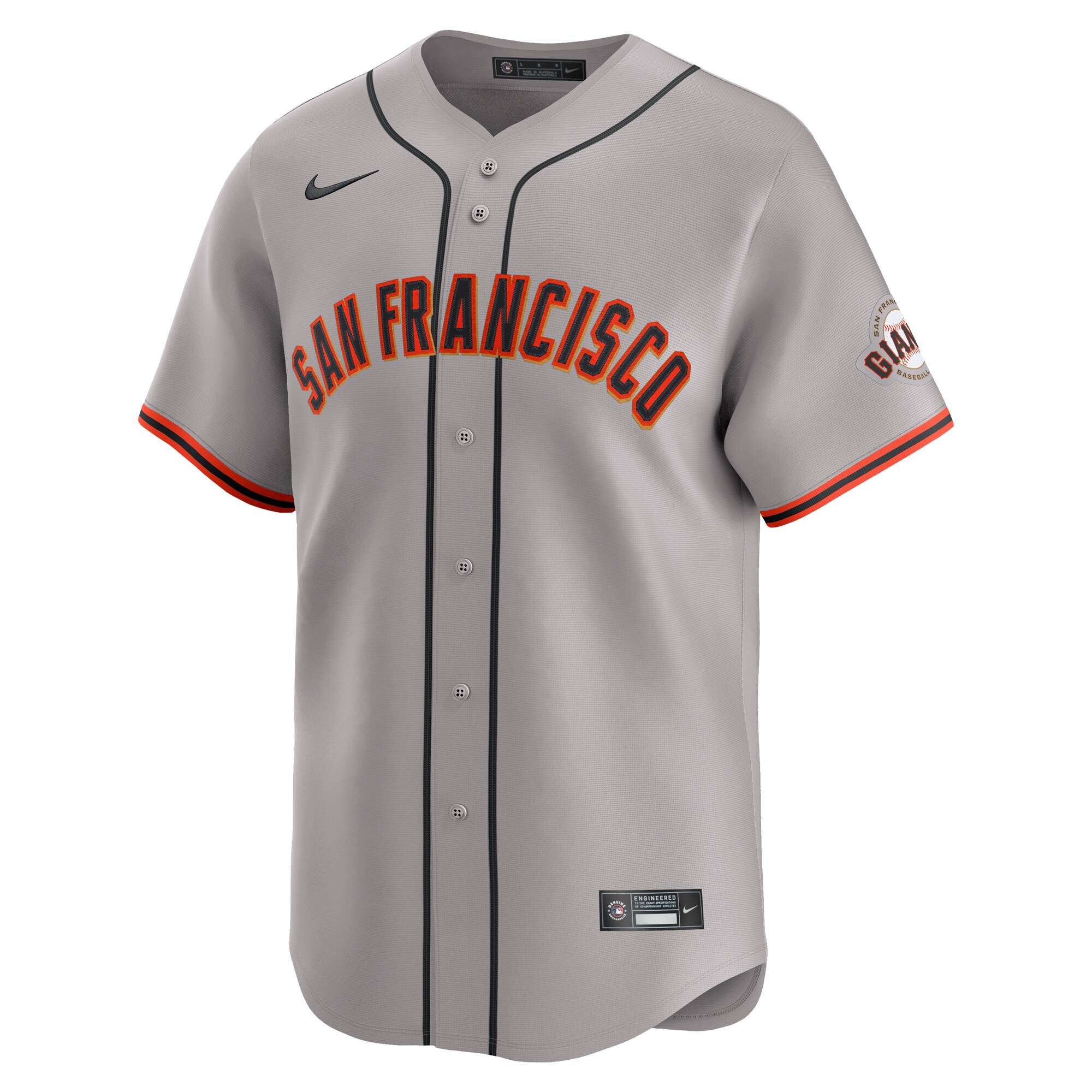 Alternative view of Keaton Winn San Francisco Giants Away Limited Player Jersey - Gray