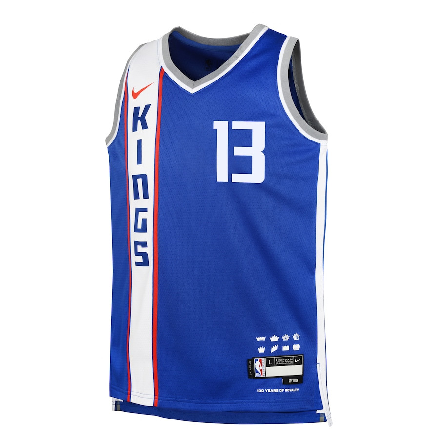 Alternative view of Keegan Murray 13 Sacramento Kings 2023/24 City Edition Swingman YOUTH Jersey - Blue - JS899 