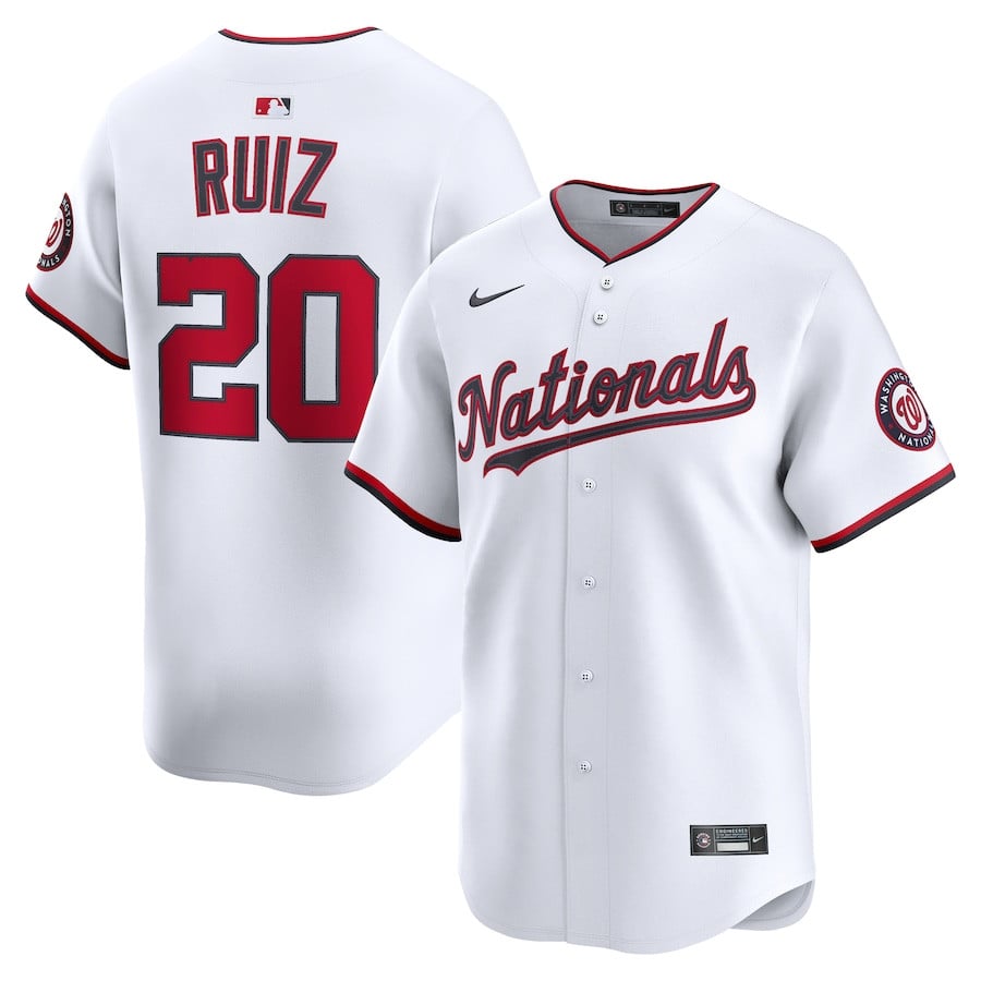 Keibert Ruiz 20 Washington Nationals Alternate Limited Player MMen Jersey - White - JS786 