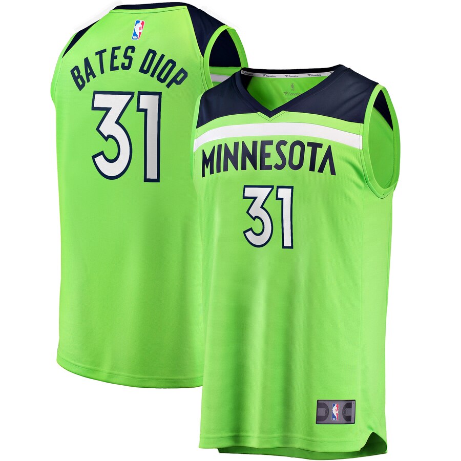 Keita Bates-diop Minnesota Timberwolves Fanatics Branded Fast Break Replica Player Jersey – Statement Edition – Green