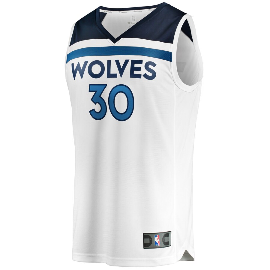 Alternative view of Kelan Martin Minnesota Timberwolves Fanatics Branded Fast Break Player Jersey – Association Edition – White