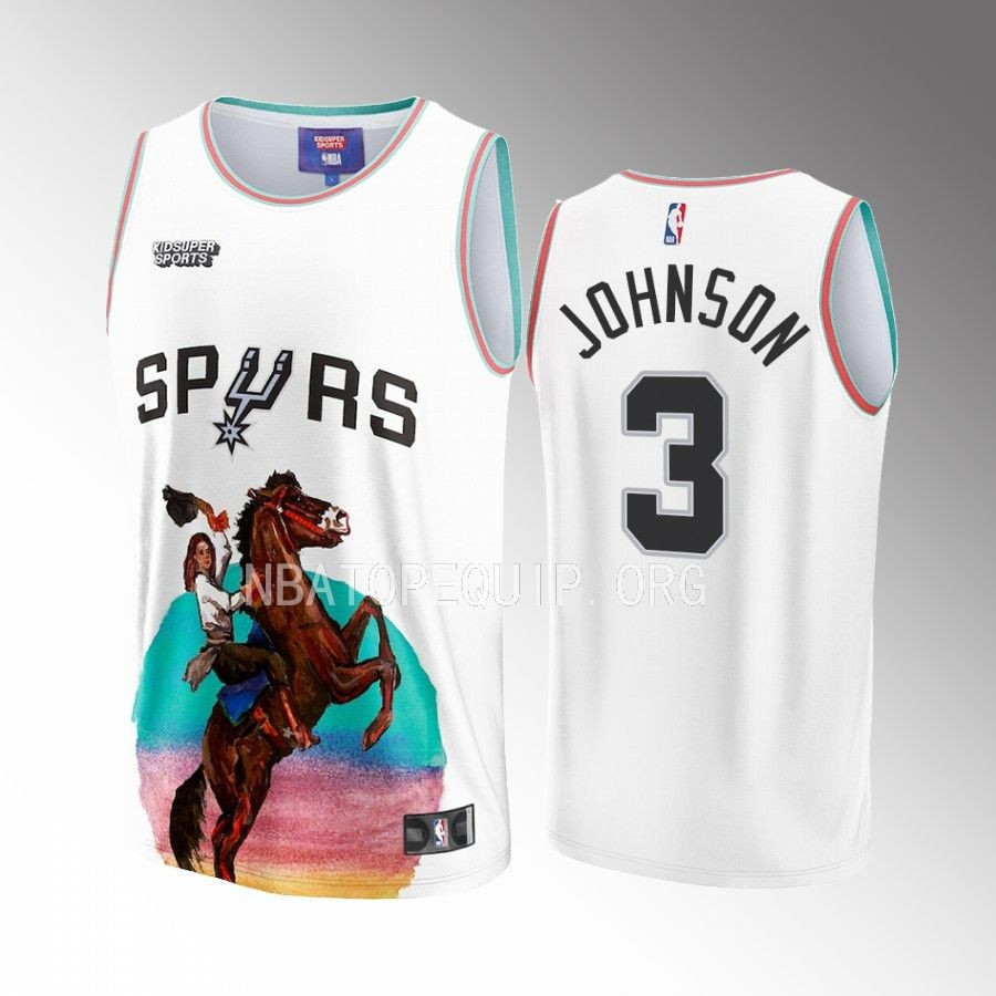 Keldon Johnson 3 San Antonio Spurs NBA & KidSuper Studios Unisex Hometown Jersey - JS292 