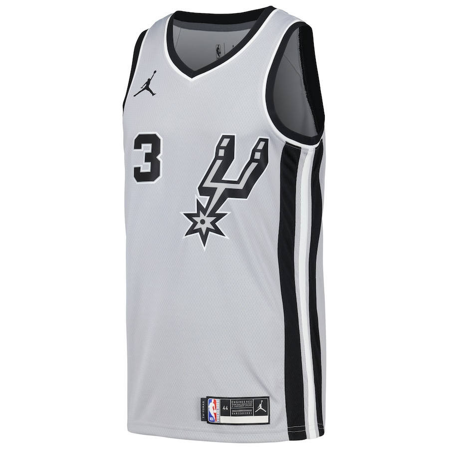 Alternative view of Keldon Johnson 3 San Antonio Spurs Swingman Men Jersey - Statement Edition - Silver - JS533 
