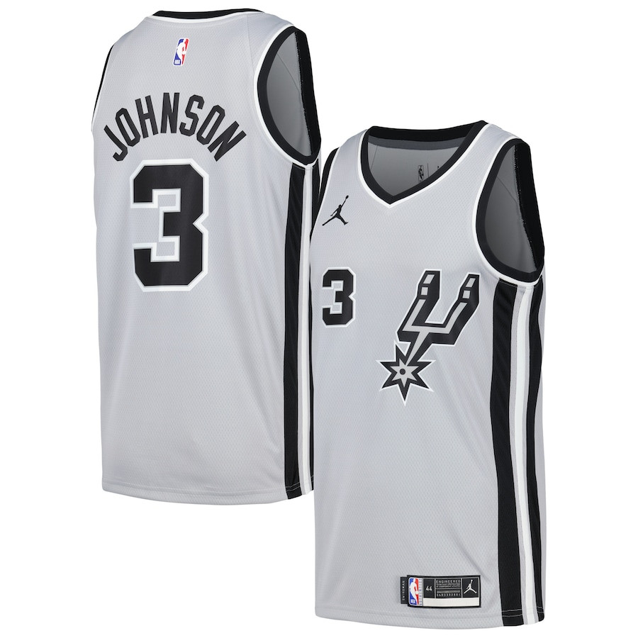 Keldon Johnson 3 San Antonio Spurs Swingman Men Jersey - Statement Edition - Silver - JS533 