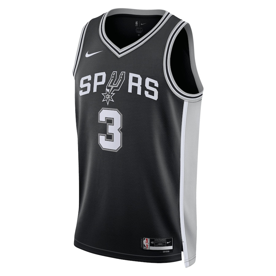 Alternative view of Keldon Johnson 3 San Antonio Spurs Unisex Swingman Jersey - Icon Edition - Black - JS993 