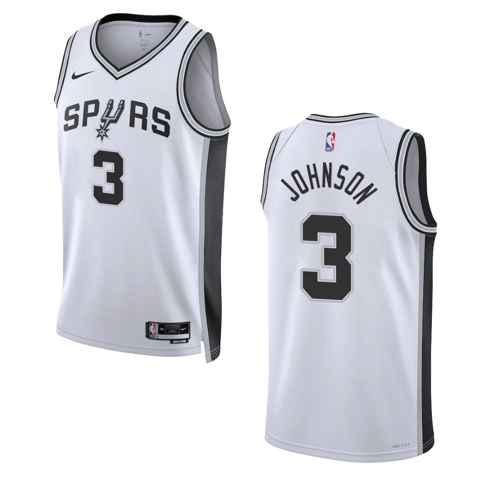 Keldon Johnson Association Edition San Antonio Spurs 2022-23 White Swingman Jersey
