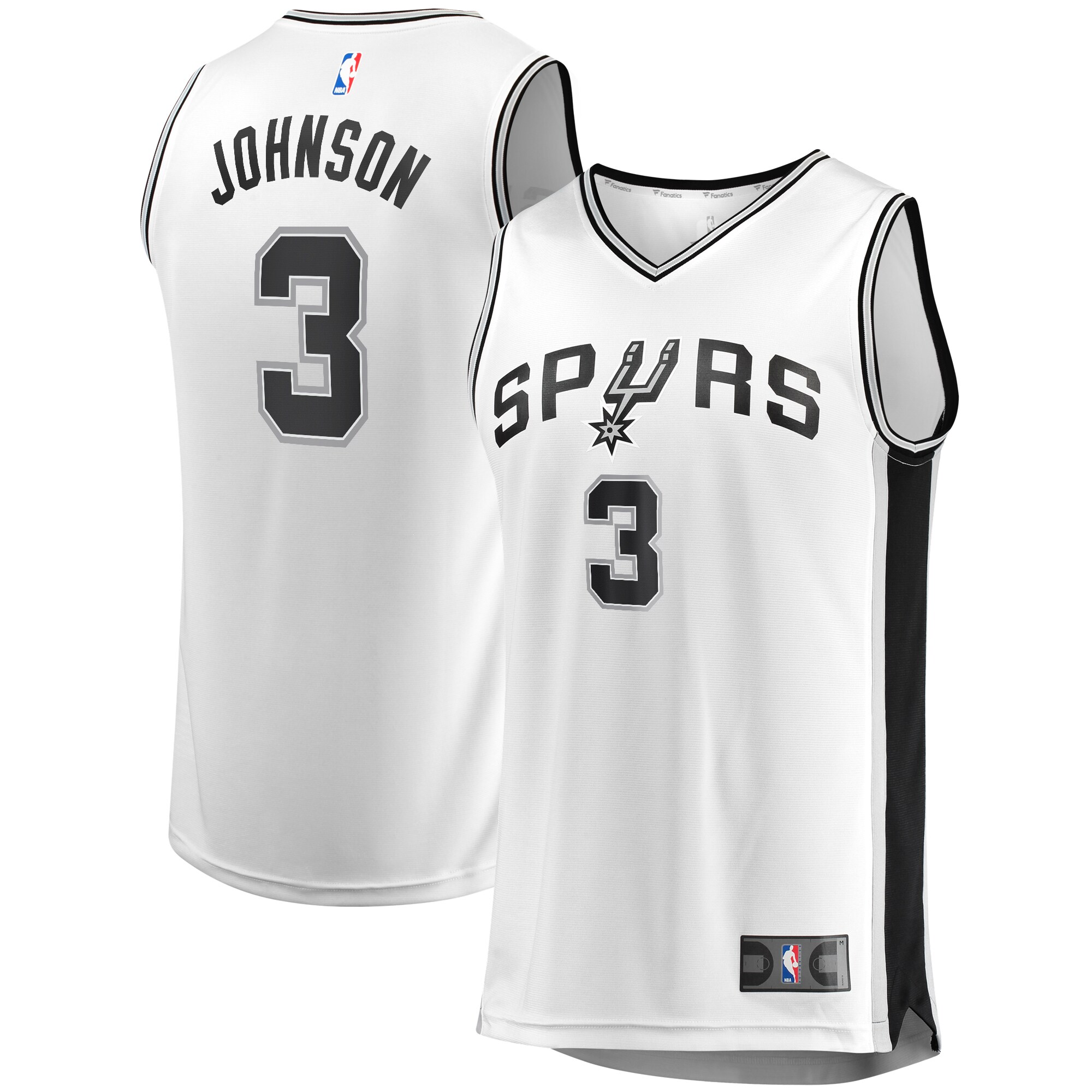 Alternative view of Keldon Johnson San Antonio Spurs Fanatics Branded Fast Break Replica Jersey White - Association Edition