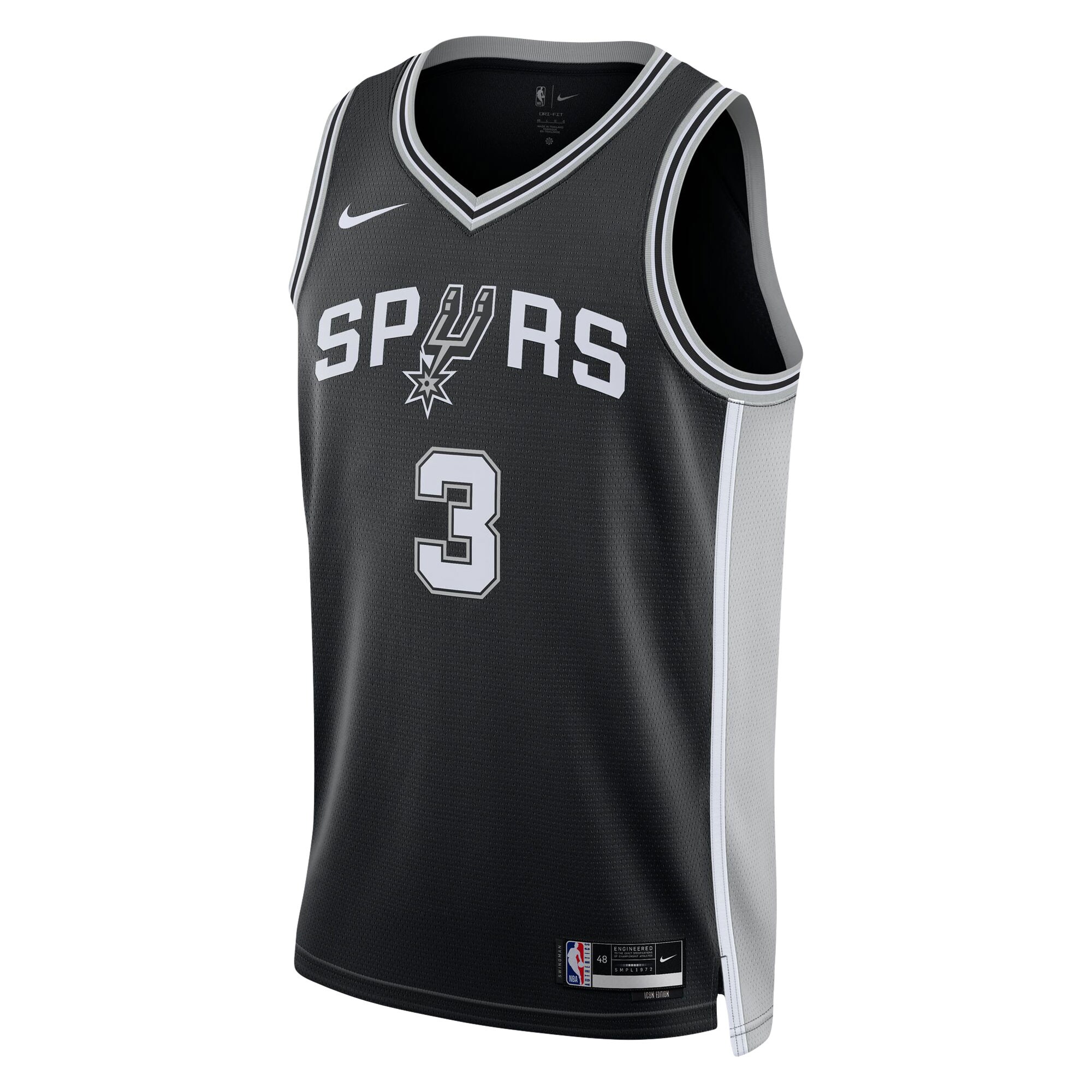 Alternative view of Keldon Johnson San Antonio Spurs Unisex Swingman Jersey - Icon Edition - Black