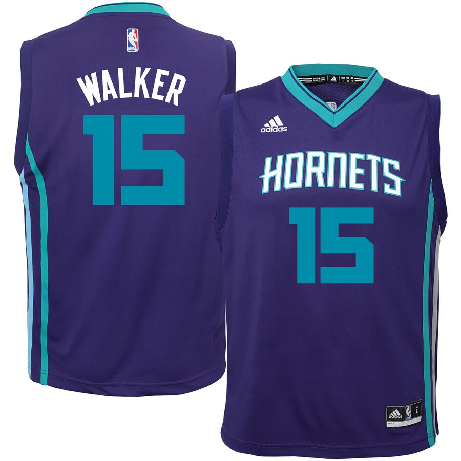 Kemba Walker Charlotte Hornets Adidas Youth Replica Jersey - Purple