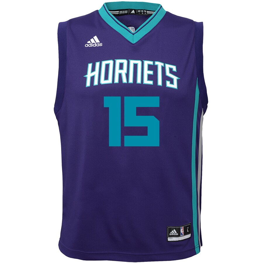 Alternative view of Kemba Walker Charlotte Hornets Adidas Youth Replica Jersey - Purple