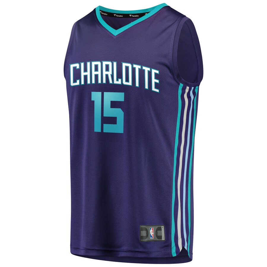 Alternative view of Kemba Walker Charlotte Hornets Fanatics Branded Fast Break Replica Jersey Purple - Statement Edition