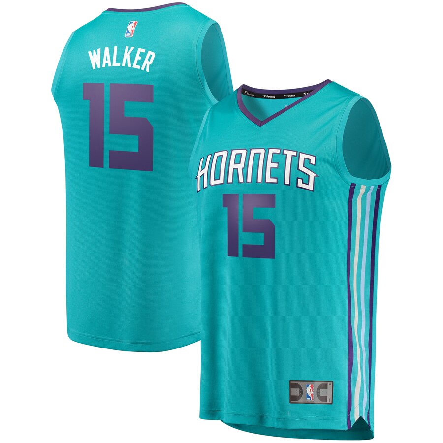 Kemba Walker Charlotte Hornets Fanatics Branded Youth Fast Break Replica Jersey Teal - Icon Edition