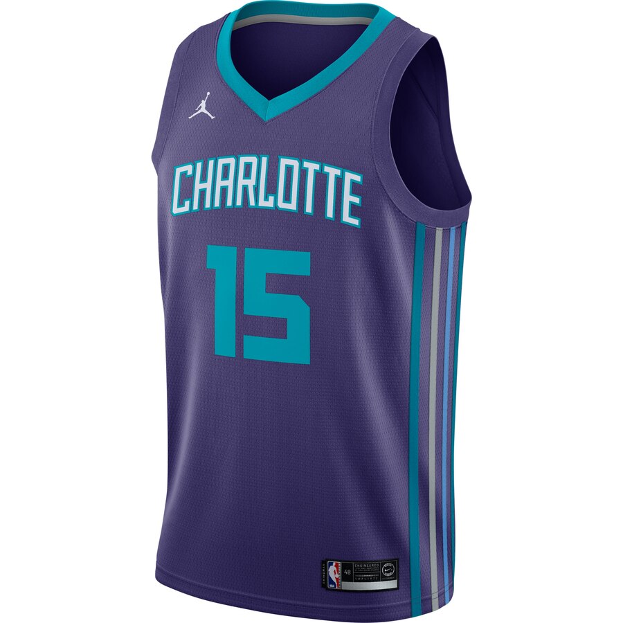 Alternative view of Kemba Walker Charlotte Hornets Jordan Brand Swingman Jersey - Statement Edition - Purple