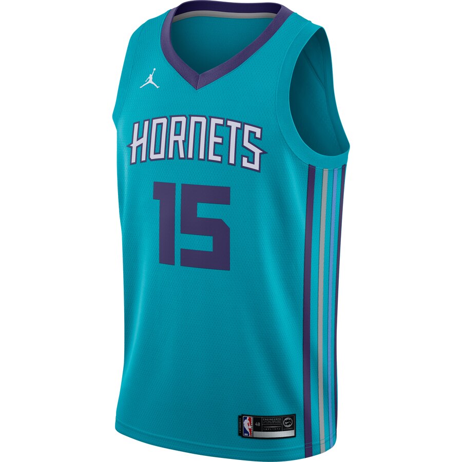 Alternative view of Kemba Walker Charlotte Hornets Jordan Brand Swingman Jersey Teal - Icon Edition