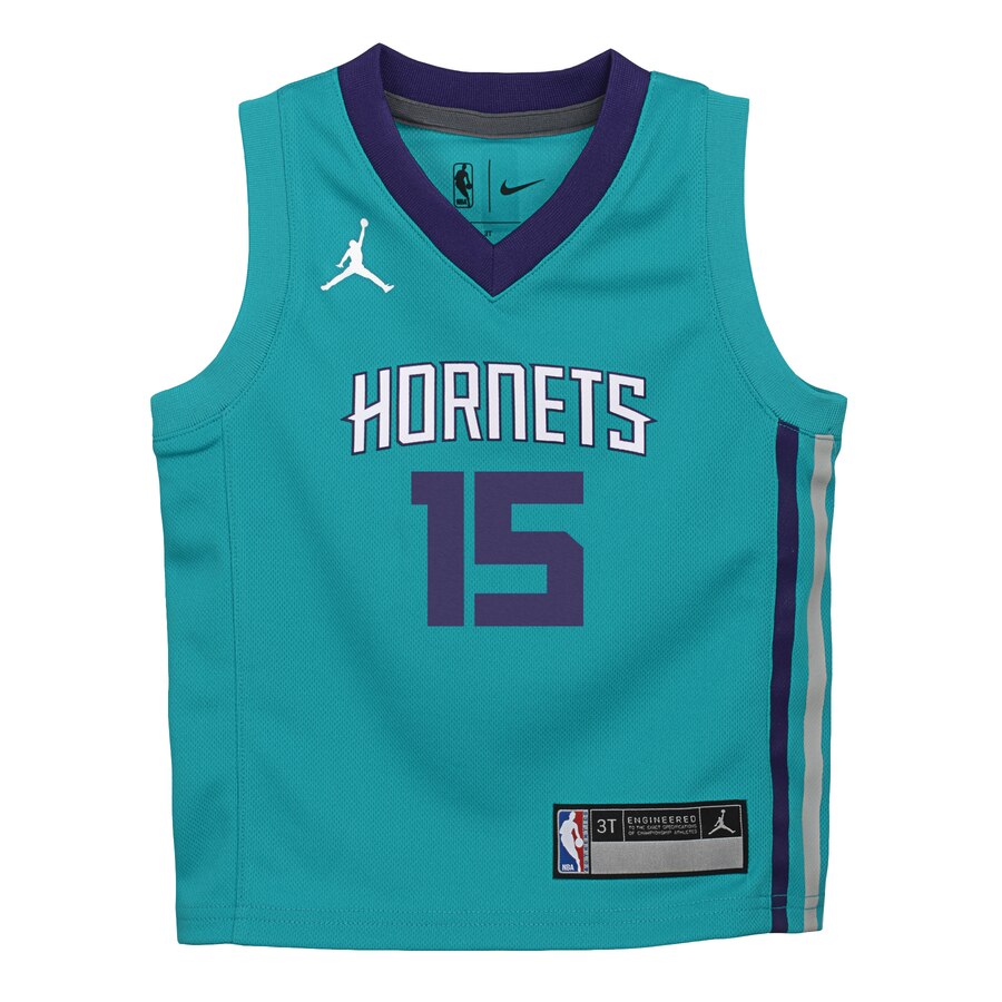 Alternative view of Kemba Walker Charlotte Hornets Jordan Brand Toddler Replica Jersey Teal - Icon Edition