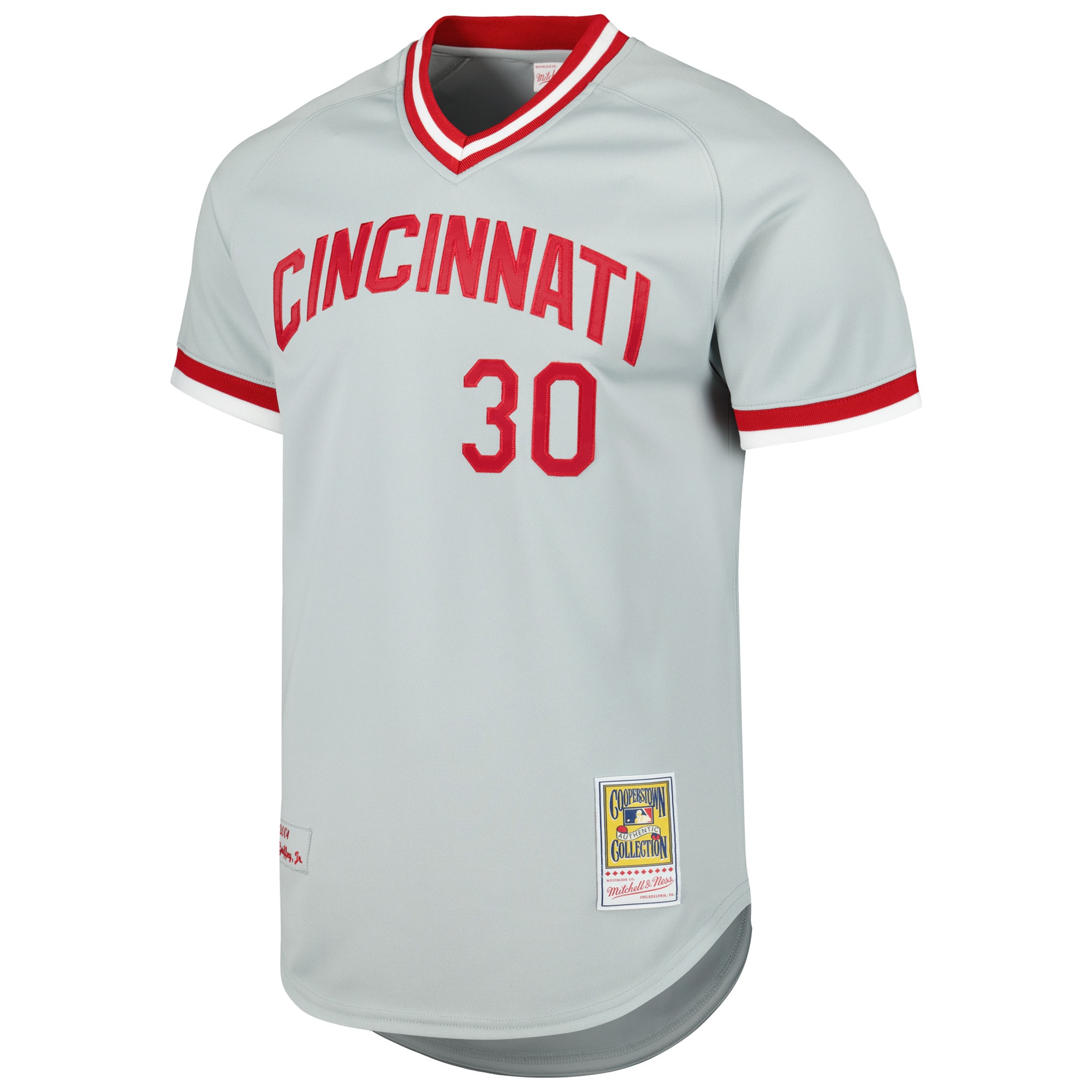 Alternative view of Ken Griffey Jr. Cincinnati Reds Mitchell & Ness 2004 Cooperstown Collection Authentic Throwback Jersey - Gray