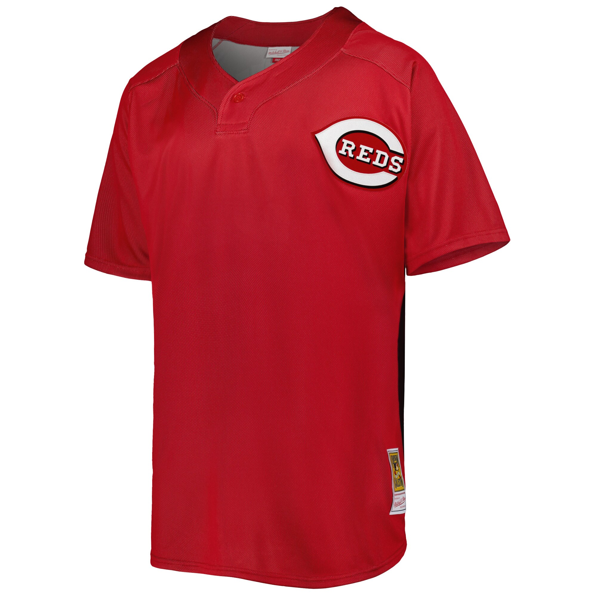 Alternative view of Ken Griffey Jr. Cincinnati Reds Mitchell & Ness Cooperstown Collection Mesh Batting Practice Button-up Jersey - Red