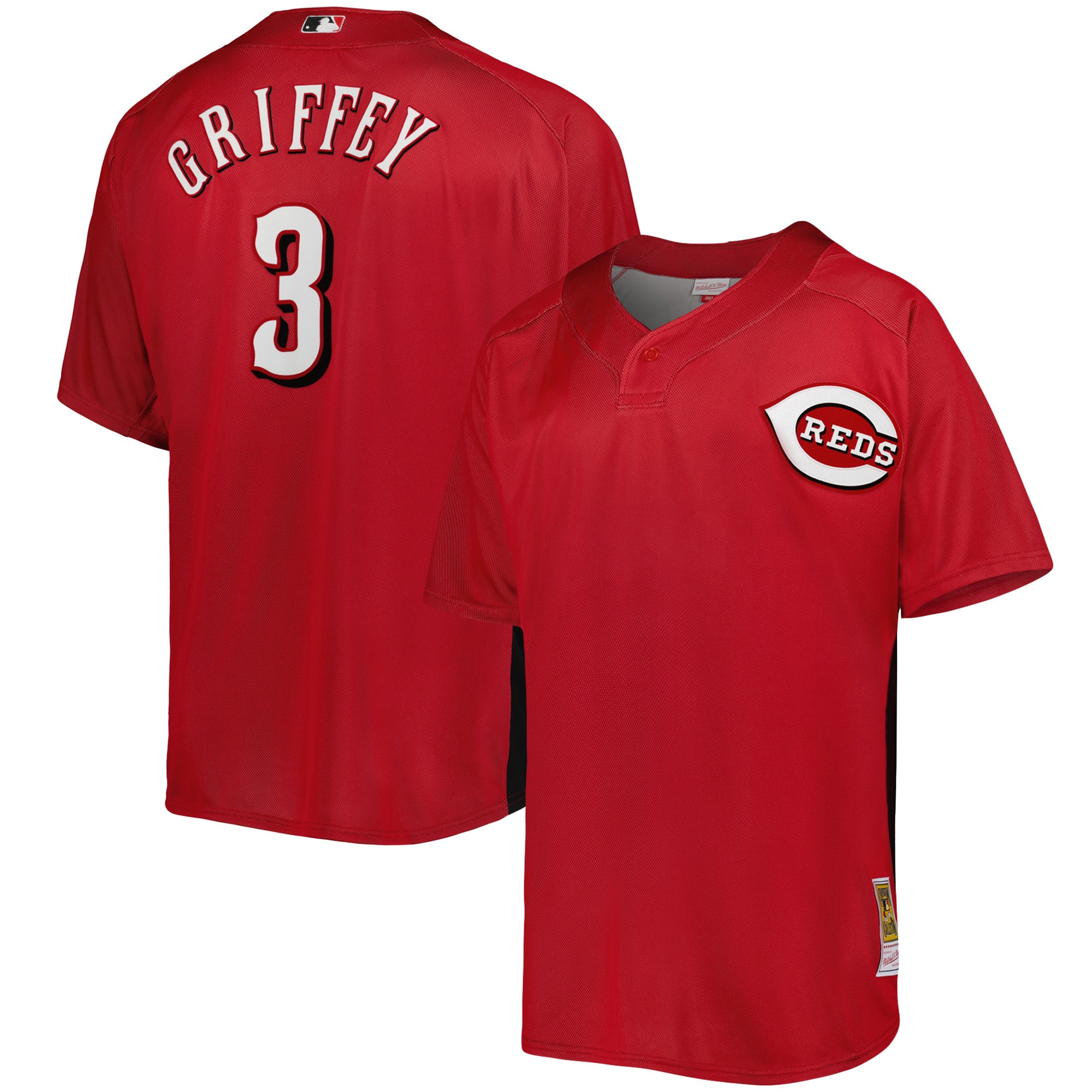 Ken Griffey Jr. Cincinnati Reds Mitchell & Ness Cooperstown Collection Mesh Batting Practice Jersey – Red