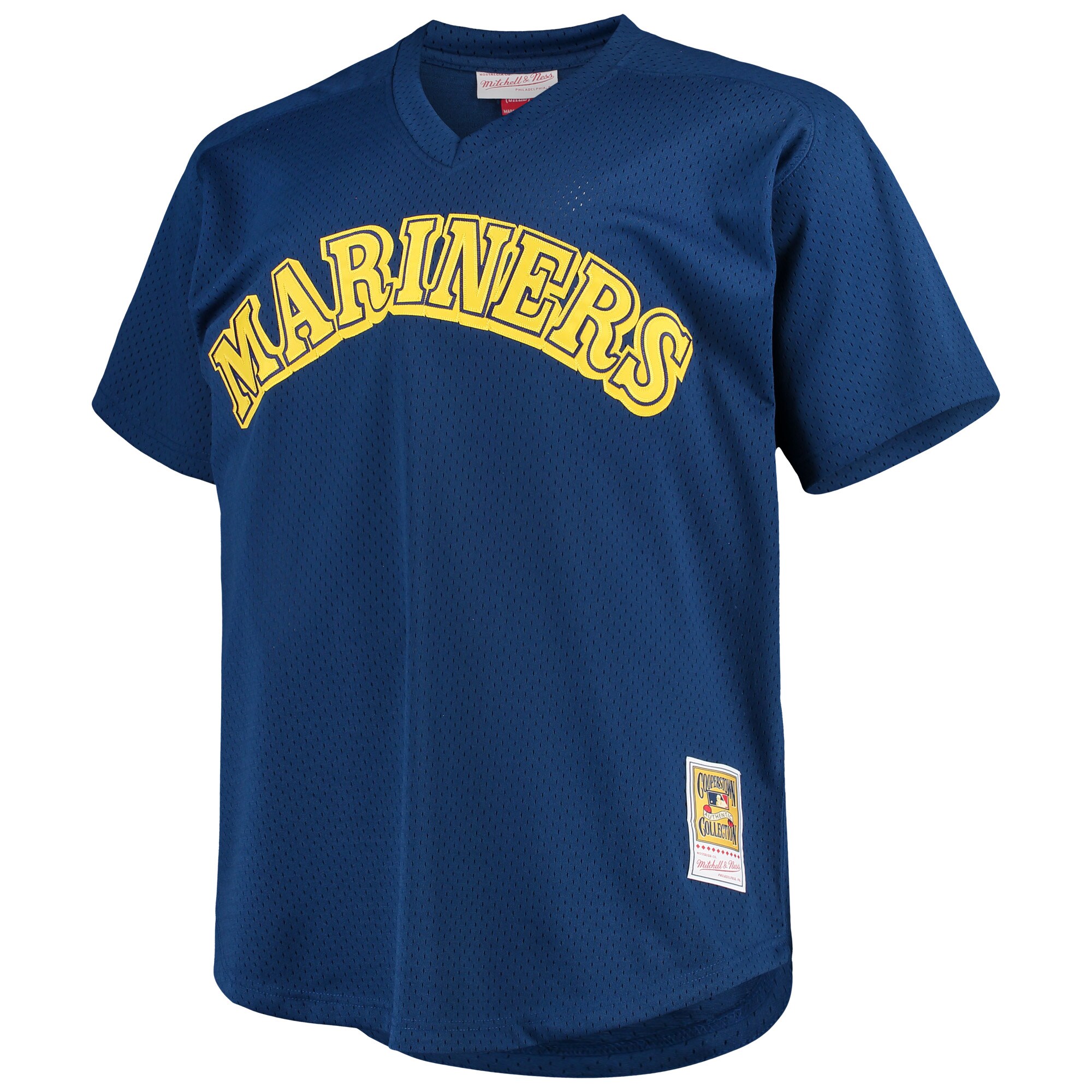 Alternative view of Ken Griffey Jr. Seattle Mariners Mitchell & Ness Big & Tall Cooperstown Collection Mesh Batting Practice Jersey - Royal