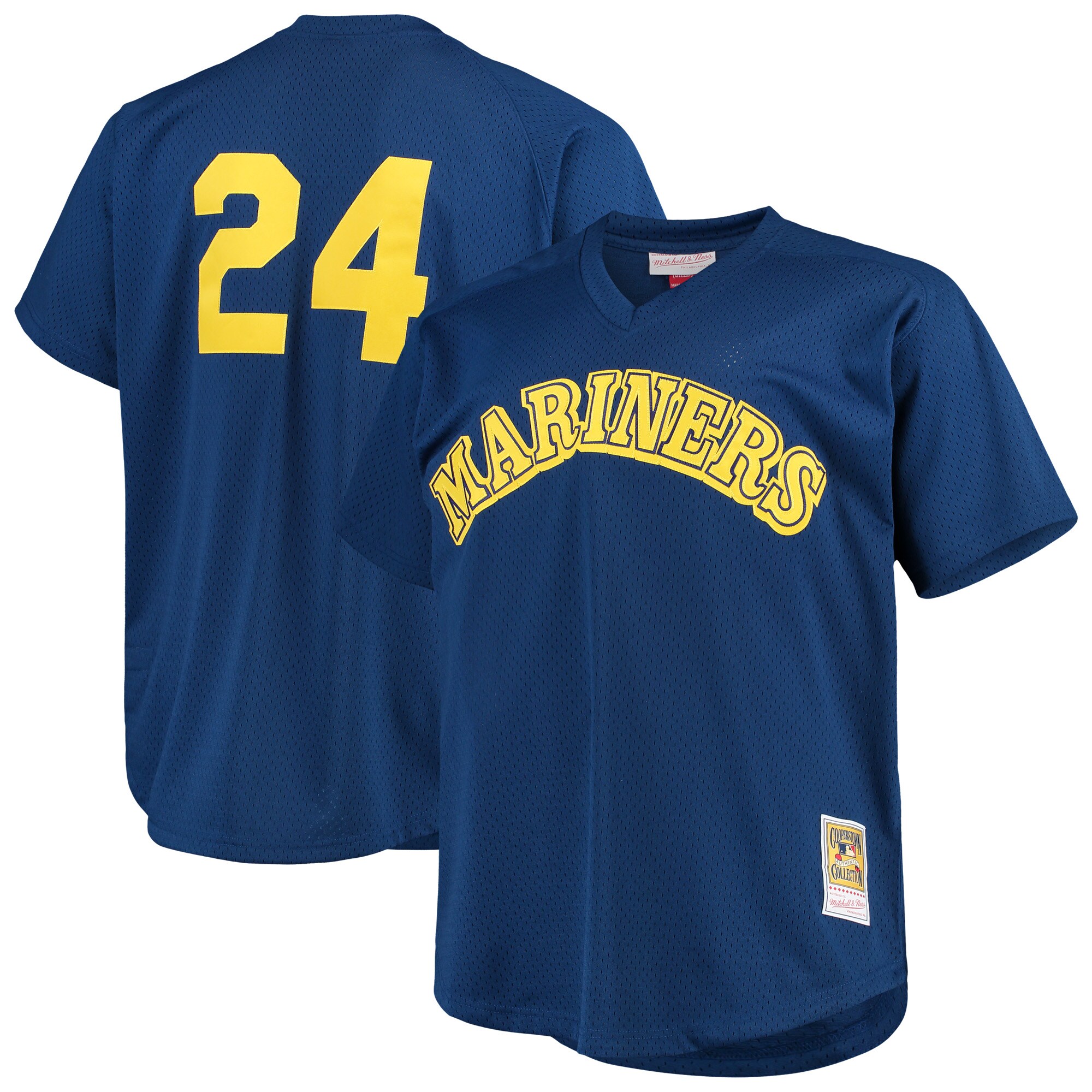 Alternative view of Ken Griffey Jr. Seattle Mariners Mitchell & Ness Big & Tall Cooperstown Collection Mesh Batting Practice Jersey - Royal
