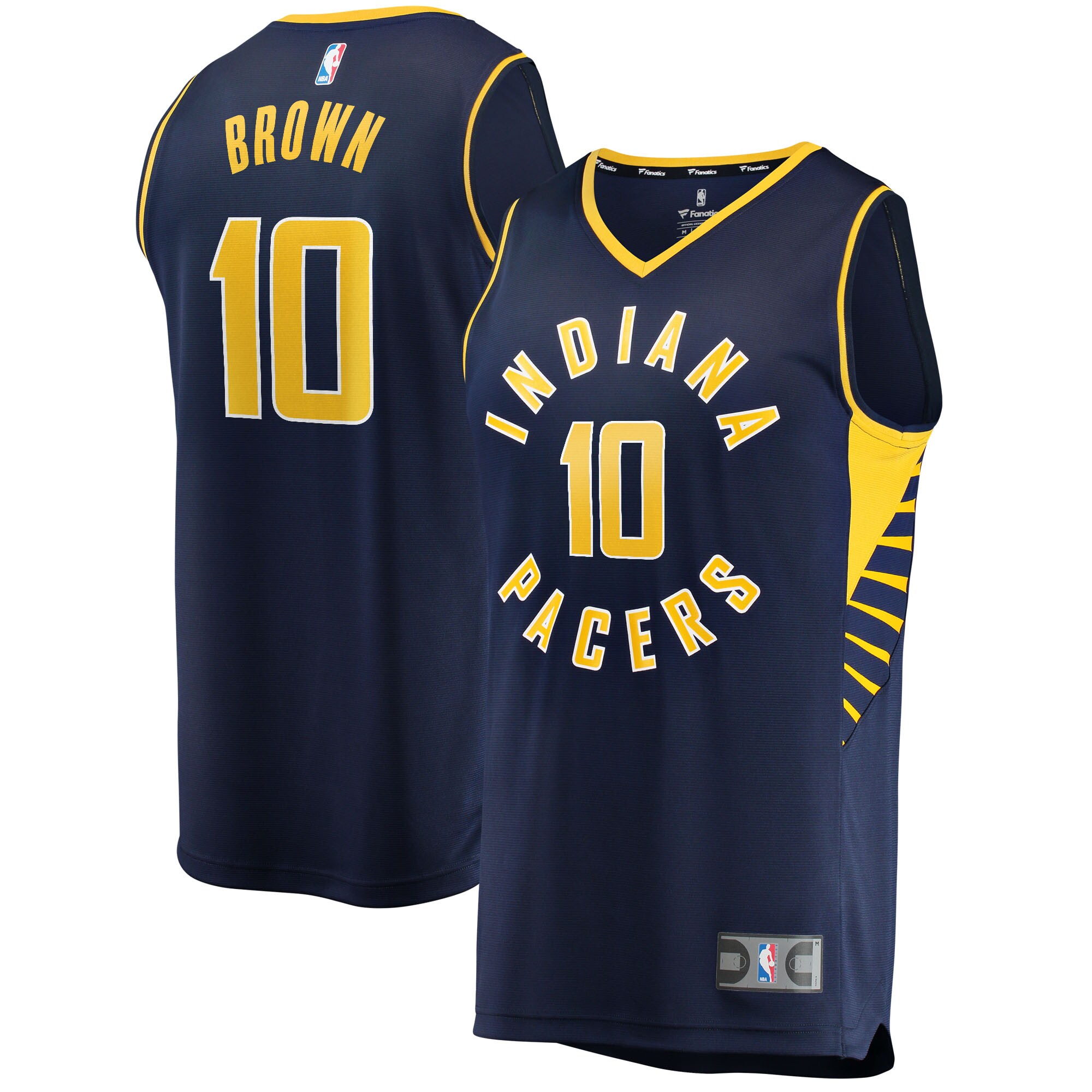 Alternative view of Kendall Brown Indiana Pacers Fanatics Branded 2021/22 Fast Break Replica Jersey - Icon Edition - Navy